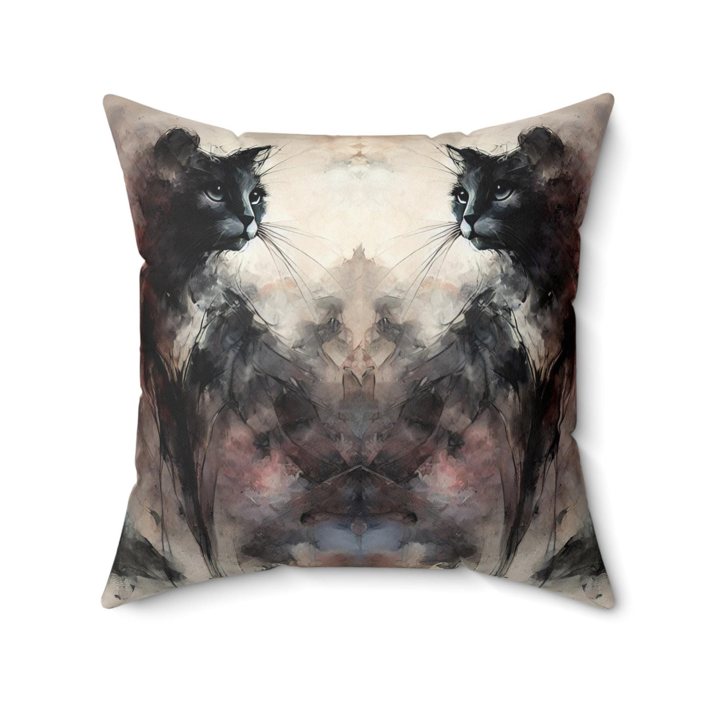 Pillow Modern Abstract Watercolor Cat Reflections 6 Design, Stylish Housewarming Gift, Soft Throw Pillow, Upscale Home Decor, Cat Lover Gift