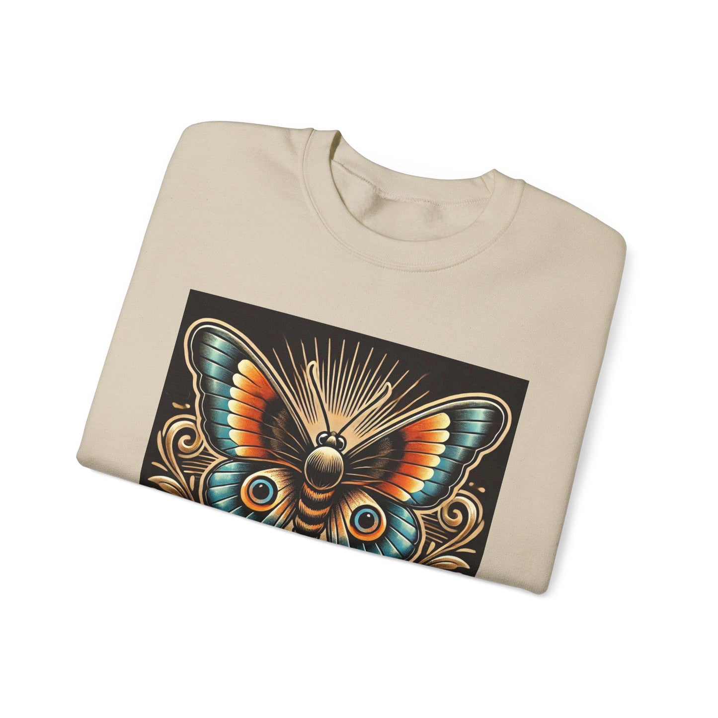 Butterfly Vintage Tattoo Sweatshirt, EVOLVE Tattoo Design, Unisex Crewneck Jumper, Vintage Pullover, Gift for Tattoo Lover, Retro Style