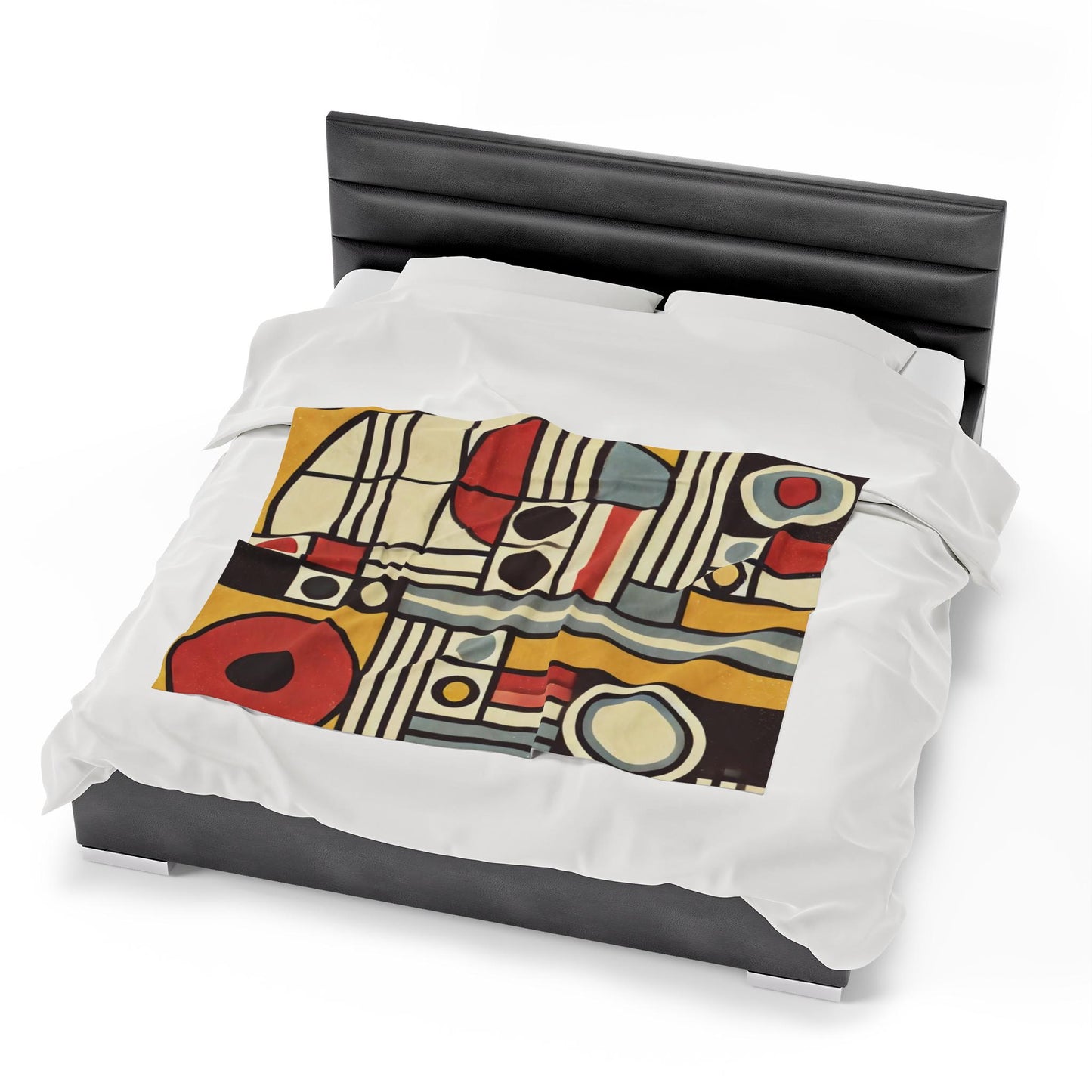 Plush Blanket, Mid-Century Modern Design, Soft Fleece Throw, Housewarming Gift, Chic Home Decor, Bauhaus Theme, Warm Bedding