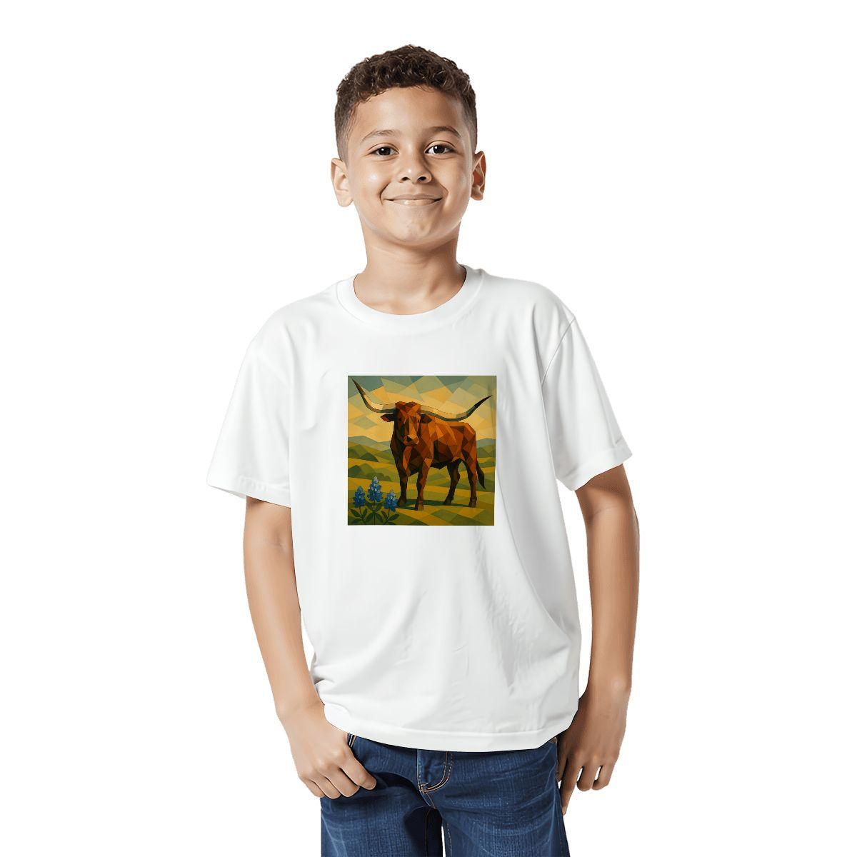 Kids Tee, Fun Texas Longhorn Youth T-Shirt, Unique Birthday Gift, Casual Vacation Wear, Original Art Tee, Kid's Fashion, Back To School