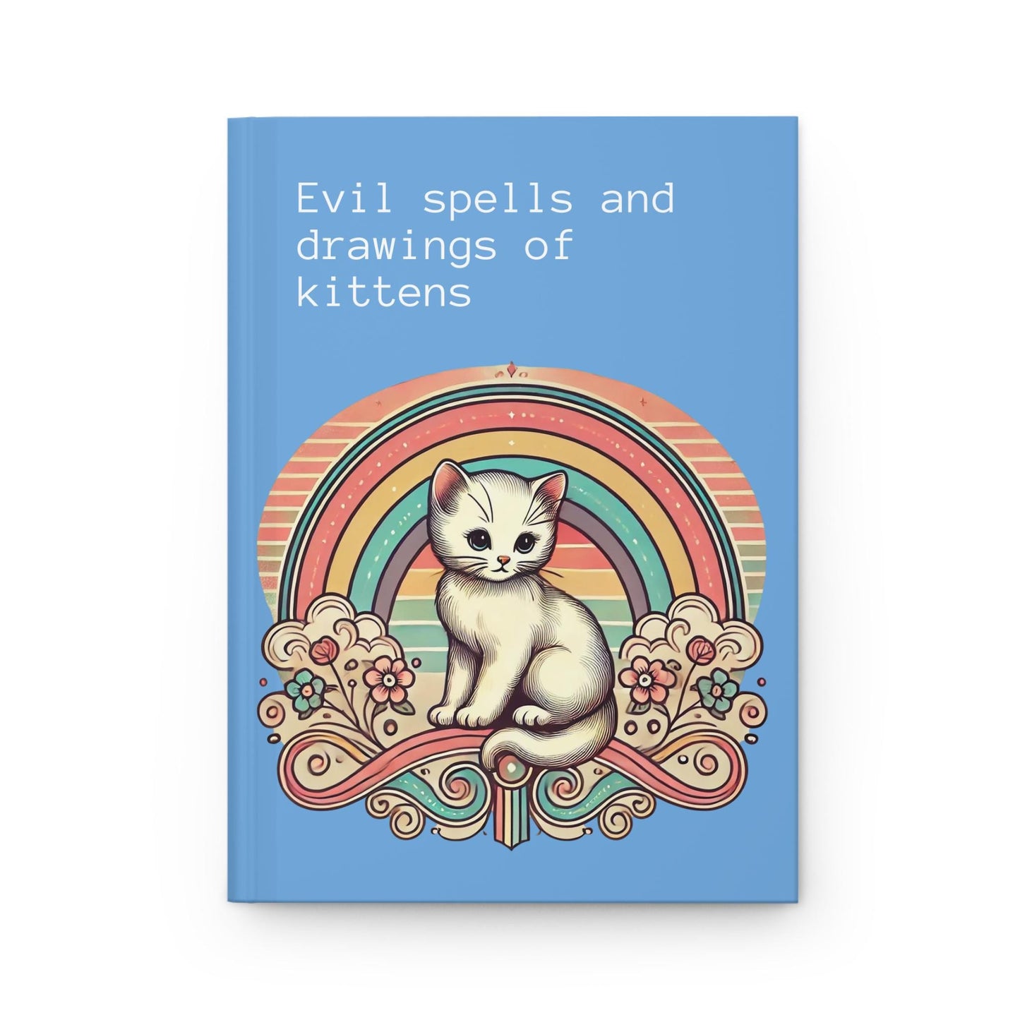 Cat Journal Hardcover - Funny Spells Vintage Design Matte Journal - Humorous Notebook, Book Lovers Gift, Retro Art Diary