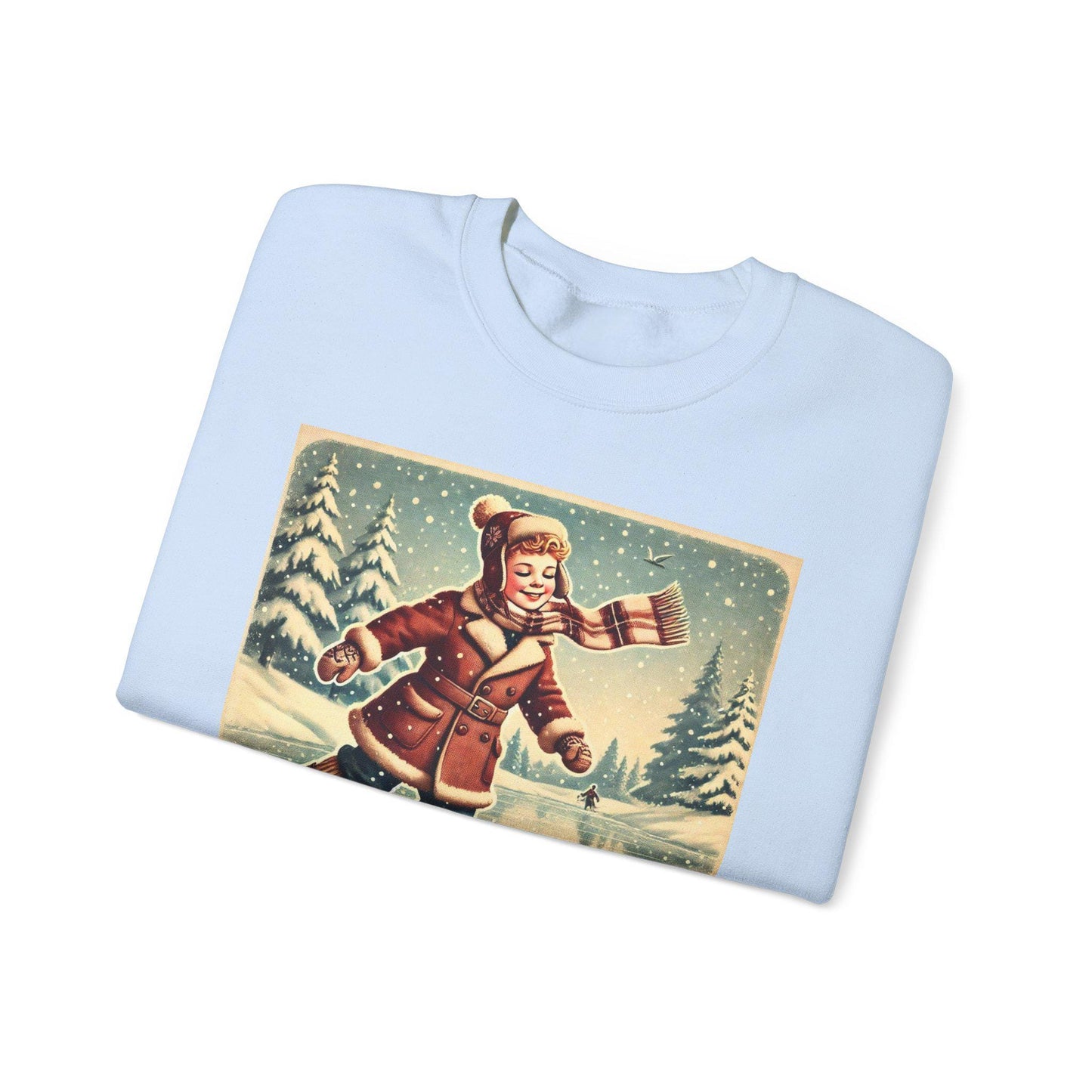 Christmas Unisex Heavy Blend™ Crewneck Sweatshirt, Let It Snow, Ice Skating, Cute Gift for Partner