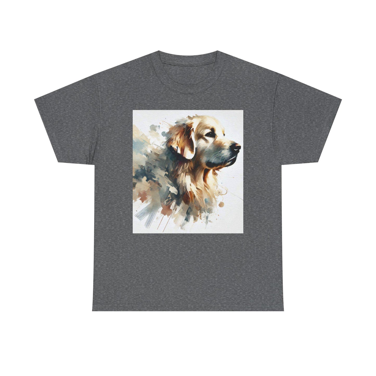 Dog Tee, Golden Retriever Impressionist Design, Unisex LGBT Dog Lover Gift, Gay Graphic Top, Unisex Heavy Cotton T-shirt, 7 Colors