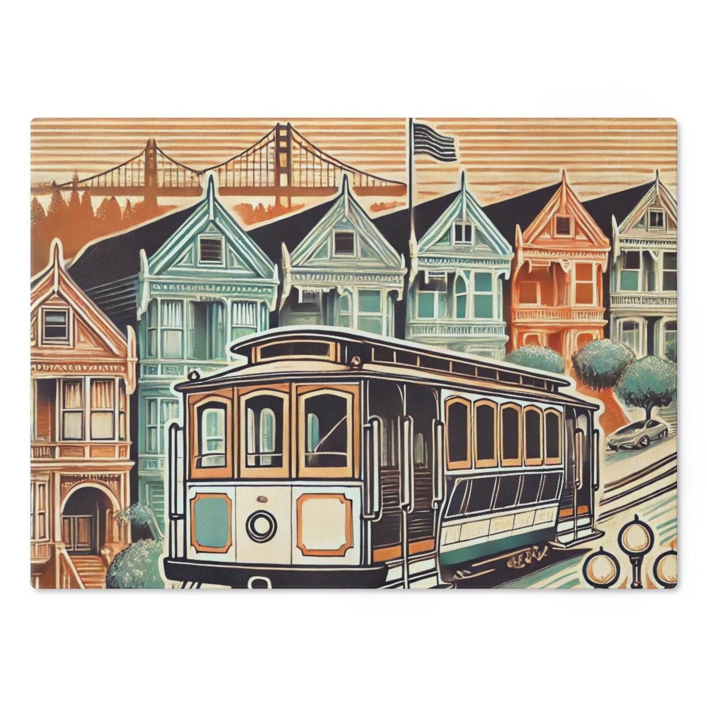 Cutting Board, San Francisco Golden Gate Bridge Design, Kitchen Home Decor, Unique Housewarming Gift, Foodie Chef Gift, California Souvenir