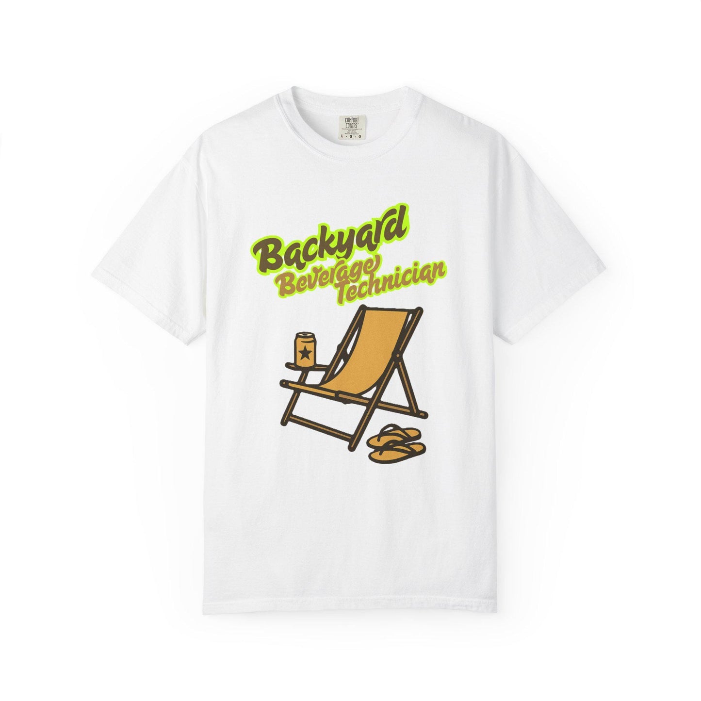 Backyard Beverage Technician T-shirt, Summer BBQ Tee, Perfect Gift for Homebodies, Unisex Garment-Dyed Top, Patio Drinking Accessory