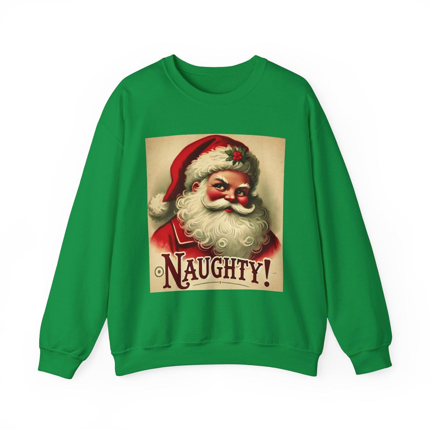 Funny Christmas Unisex Heavy Blend™ Crewneck Sweatshirt, Naughty or Nice Santa Claus, Fun Gift for Partner