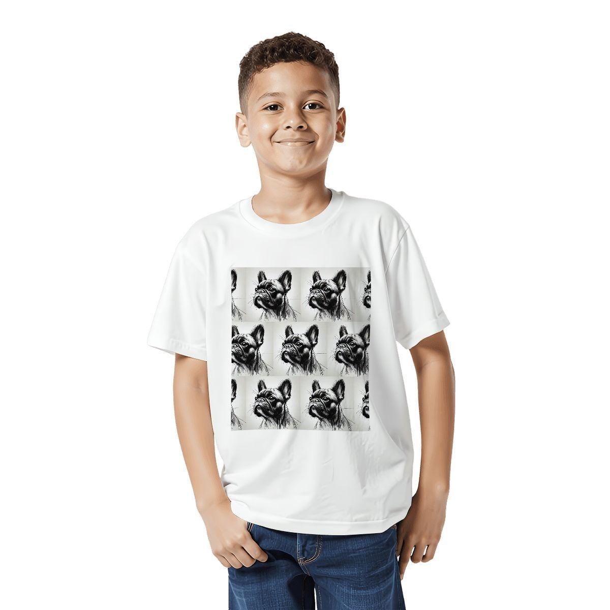 Kids Tee, Fun French Bulldog Youth T-Shirt, Unique Birthday Gift, Casual Vacation Wear, Original Frenchie Tee, Kid's Fashion, Back To School