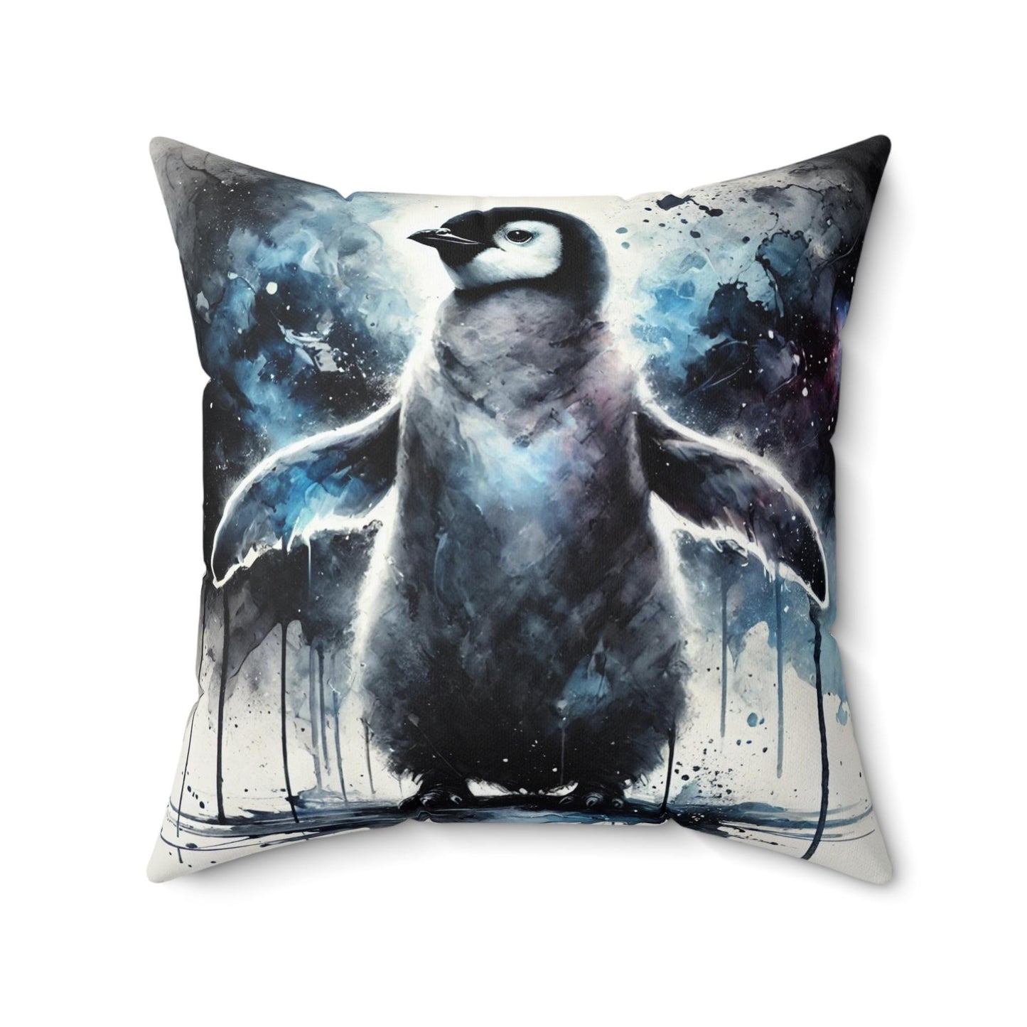 Pillow Modern Abstract Watercolor Penguin 1 Design, Stylish Housewarming Gift, Soft Throw Pillow, Upscale Wall & Office Decor