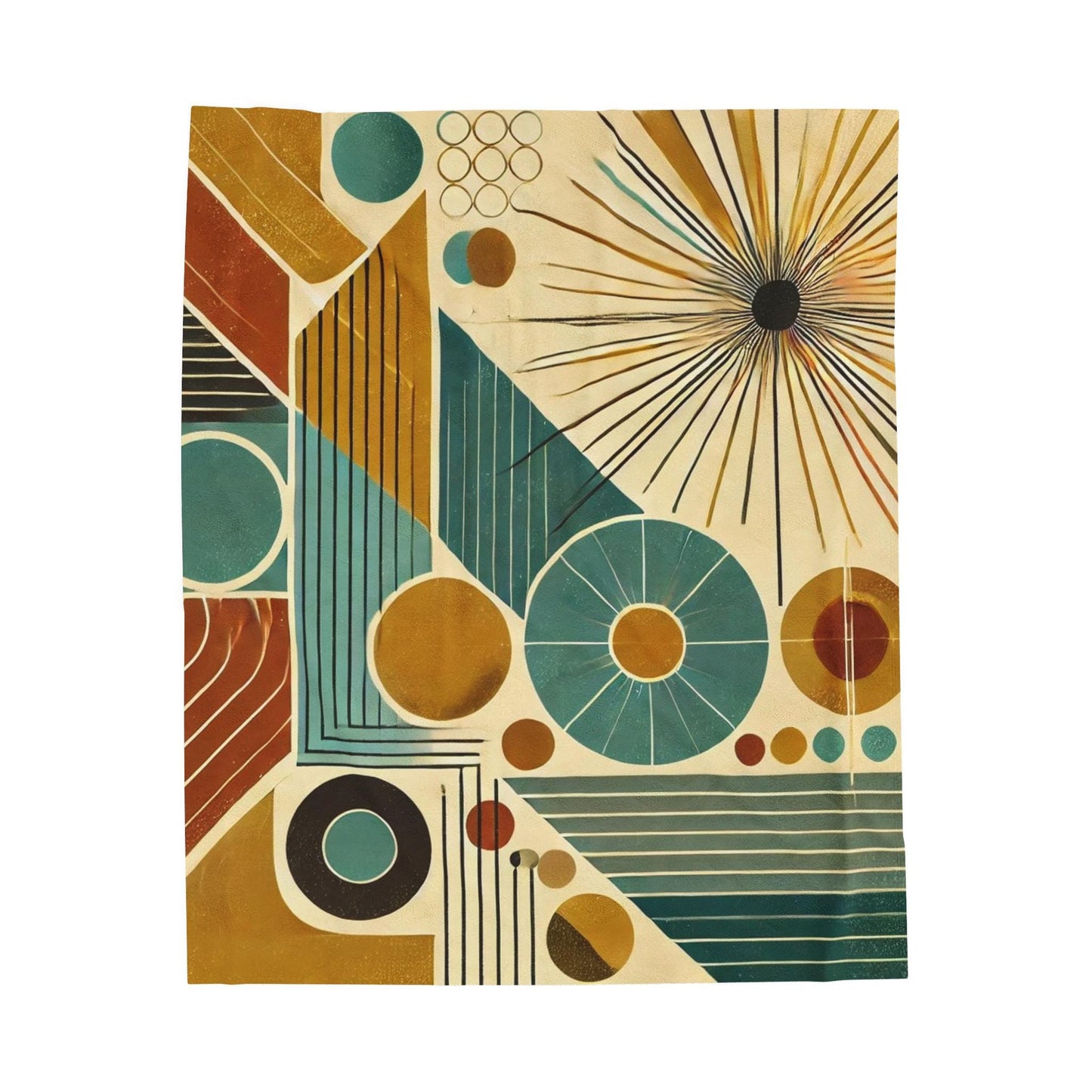 Plush Blanket, Mid-Century Modern Design, Soft Fleece Throw, Housewarming Gift, Chic Home Decor, Sputnik Theme, Warm Bedding