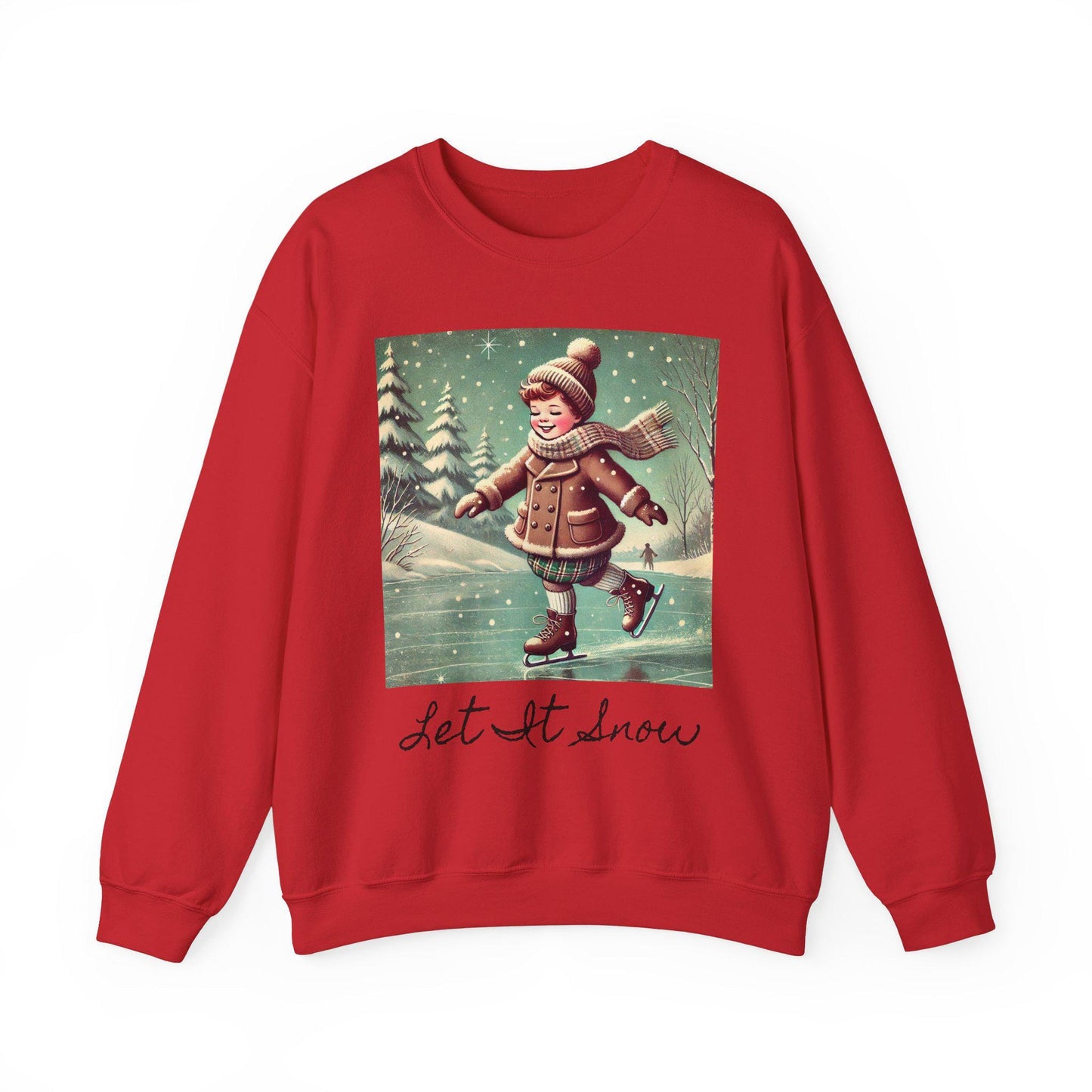 Christmas Unisex Heavy Blend™ Sweatshirt, Let It Snow, Ice Skating, Cute Gift for Partner