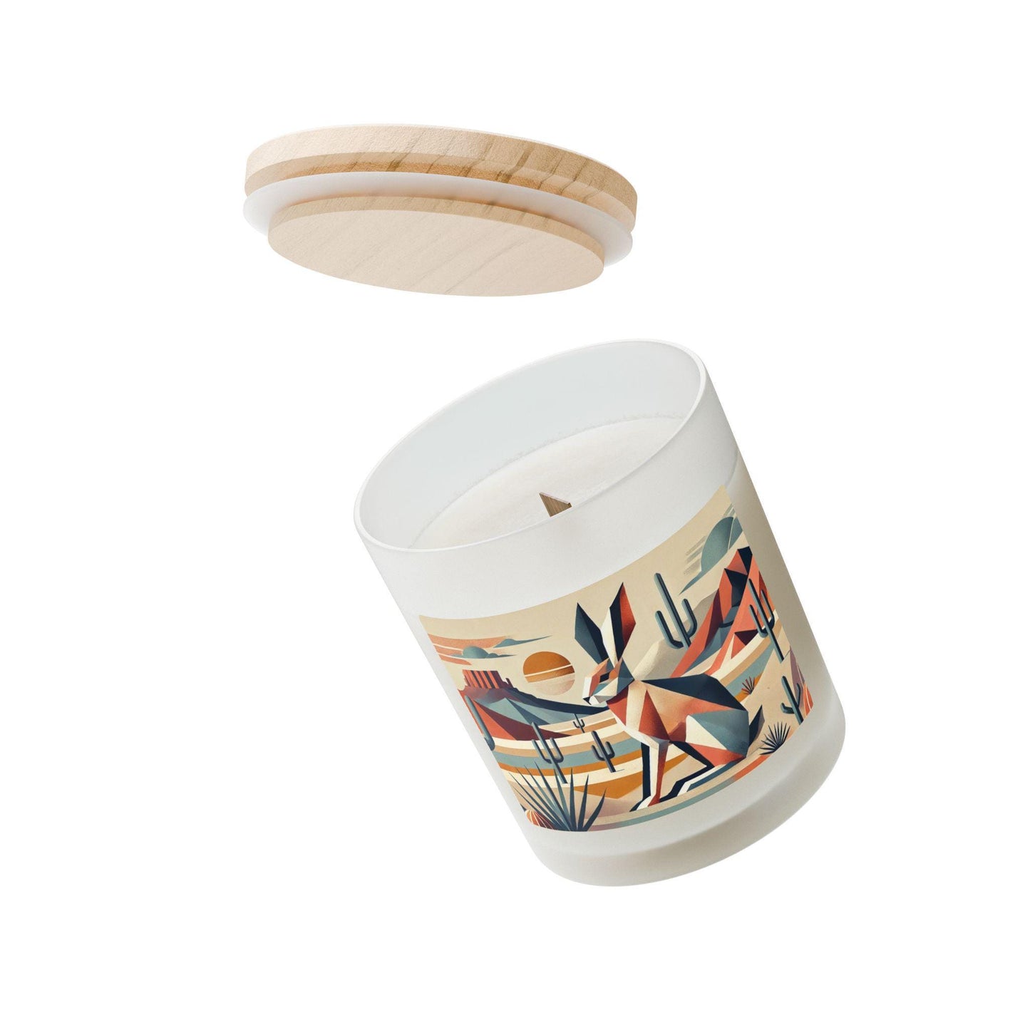 Frosted Glass Candle 11oz, Jackrabbit Modern Southwestern Design, Relaxing Soy Candle, Chic Housewarming Gift, Home Decor, Aromatherapy