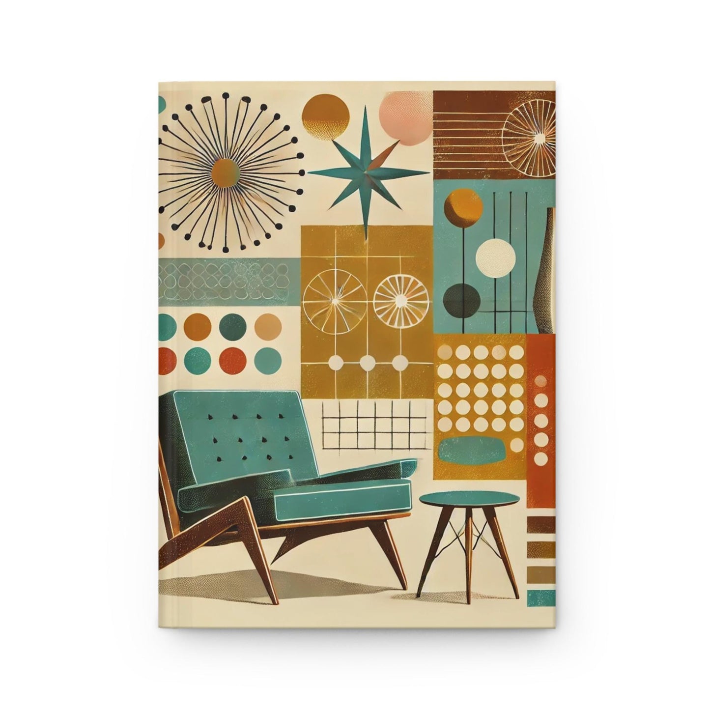 Journal Hardcover, Mid-Century Vintage Charm Notebook, Books Lovers Gift, Retro Matte Diary, Design Lovers Journal, Literature Enthusiast