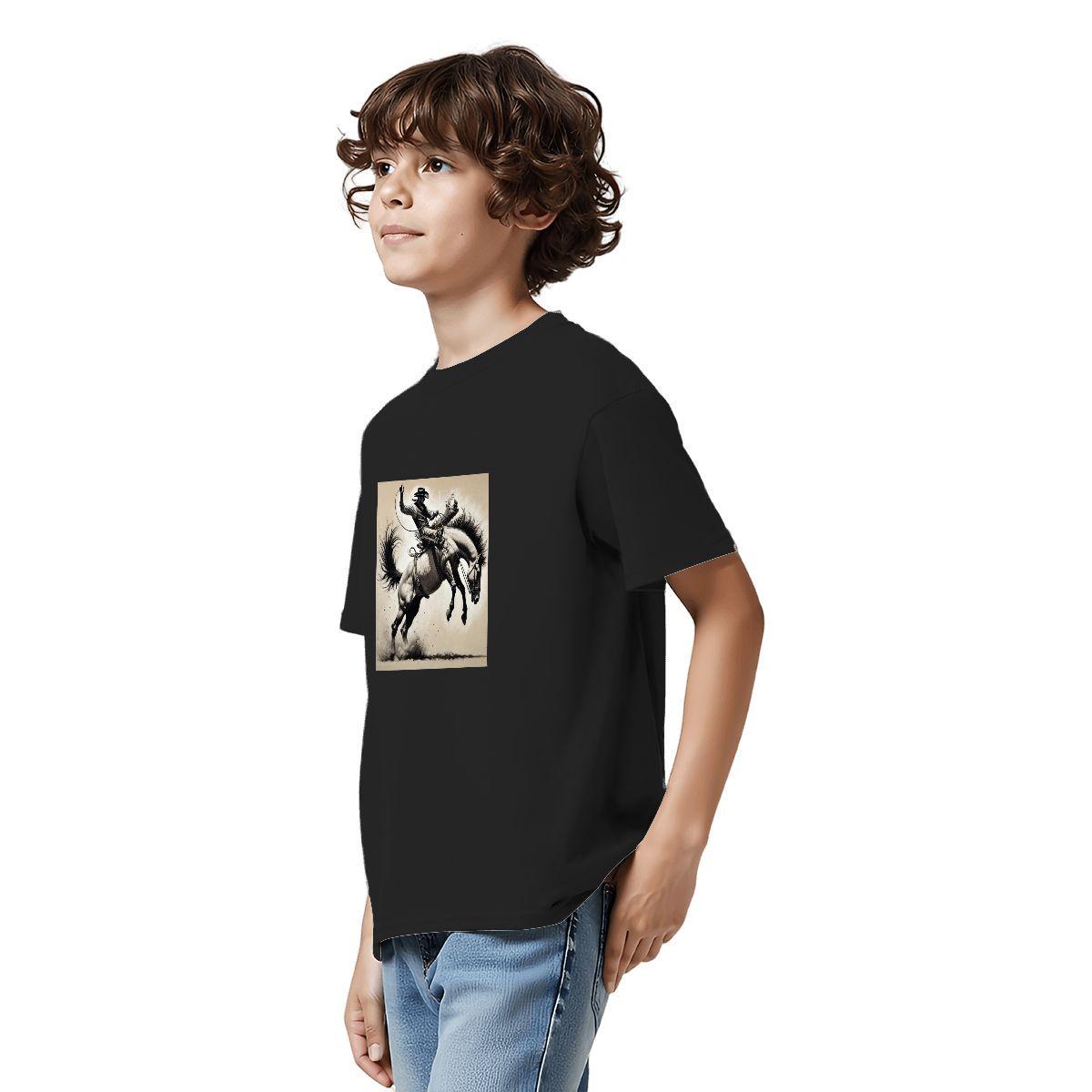 Kids Tee, Youth Horse Lover Gift, Cute Summer Cowboy Vacation Apparel, Original Shirt, Birthday Present, Animal Lover Outfit, Back To School