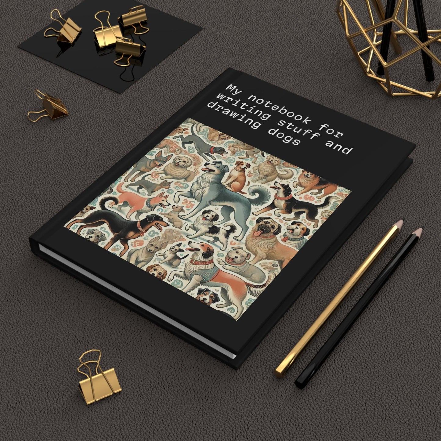 Dog Journal Hardcover - Funny Vintage Design Matte Journal - Humorous Notebook, Book Lovers Gift, Retro Art Diary, Dog Lover Gift