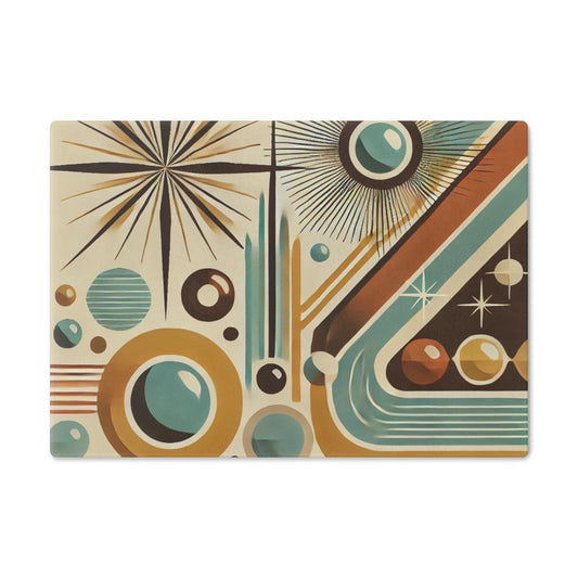 Mid-Century Cutting Board, Vintage Kitchen Decor, Retro Chopping Block, Cooking Gift, Glass Serving Tray, Foodie Accessories