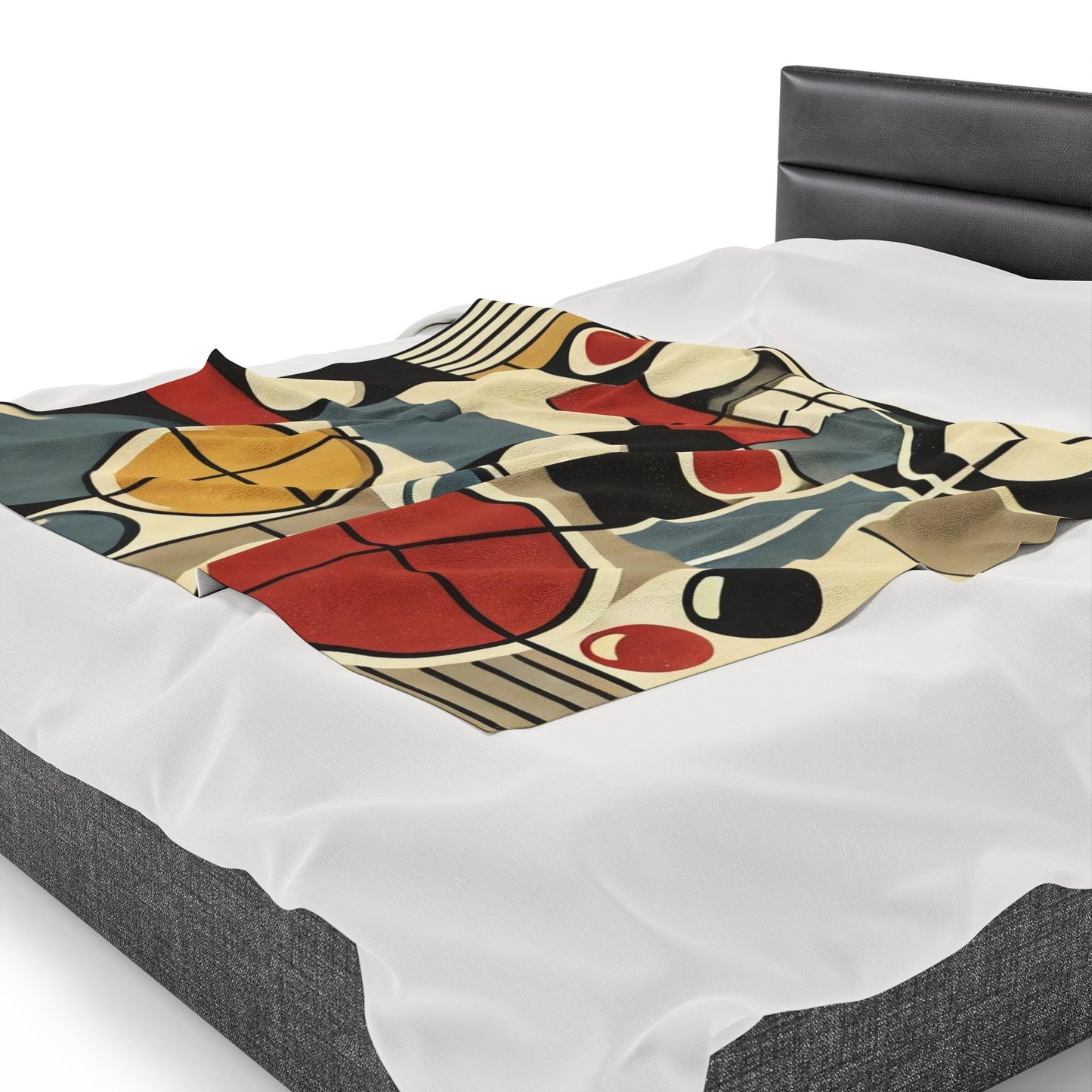 Plush Blanket, Mid-Century Modern Design, Soft Fleece Throw, Housewarming Gift, Chic Home Decor, Bauhaus Theme, Warm Bedding