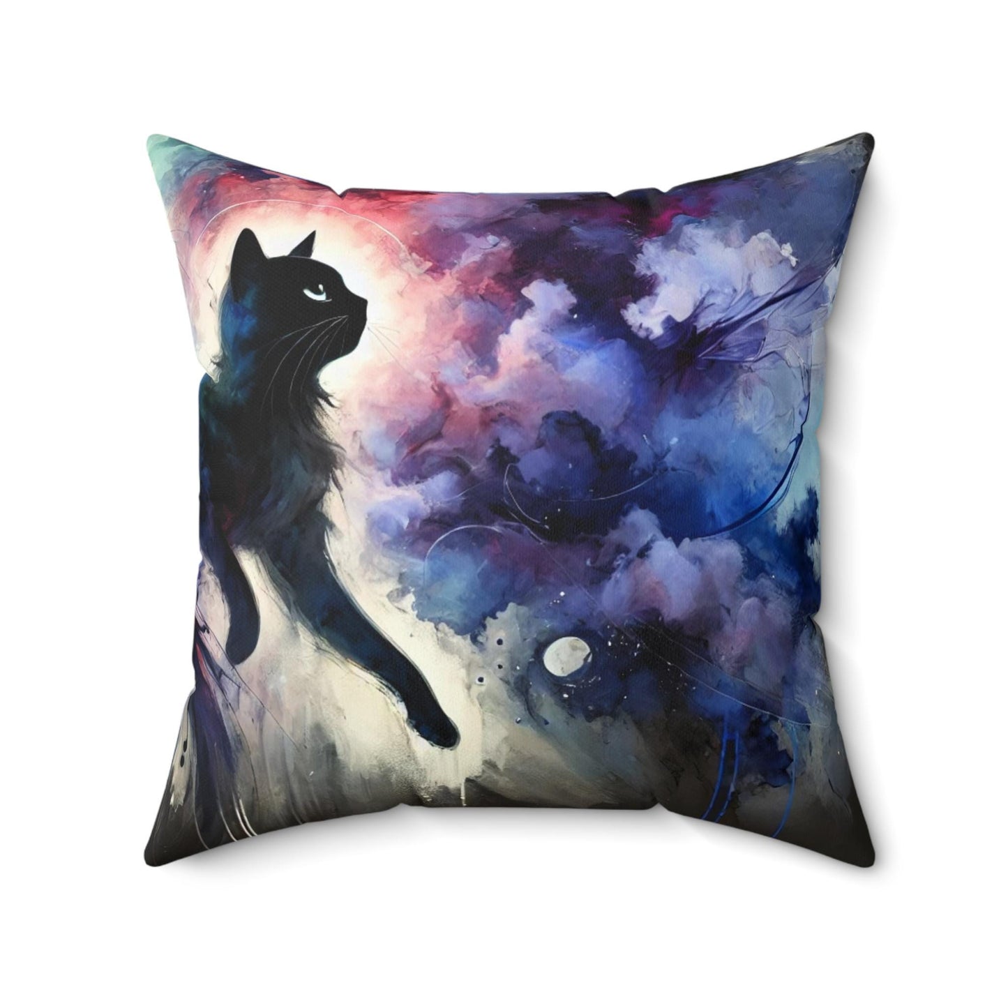 Copy of Pillow Modern Abstract Watercolor Cat 3 Design, Housewarming Gift, Soft Throw Pillow, Upscale Home Decor, Cat Lover Gift
