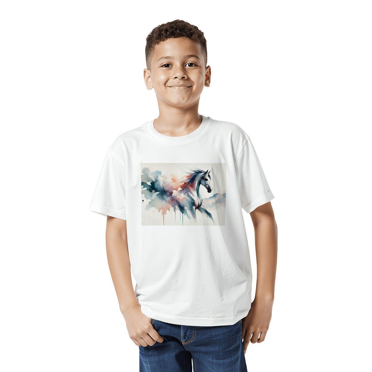 Kids Tee, Fun Horse Youth T-Shirt, Unique Birthday Gift, Casual Vacation Wear, Original Art Tee, Kid's Fashion Design, Back To School