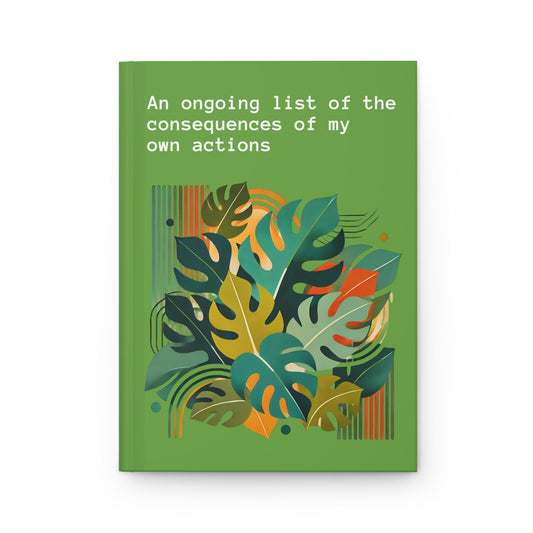 Journal Hardcover, Funny Consequences Mid-Century Modern Design Matte Journal, Humorous Gay Notebook,  Rainbow LGBT Gift, Retro Art Diary