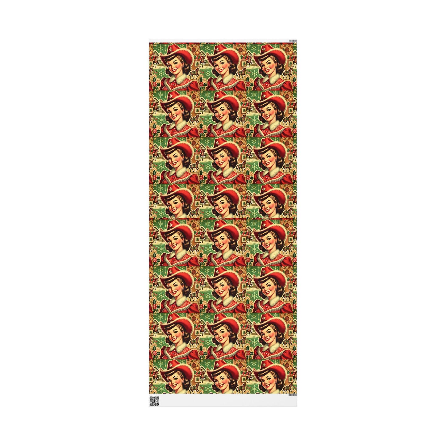 Cowgirl Mrs. Claus Wrapping Paper, Fun Gift Wrap for Christmas Presents, Country Holidays