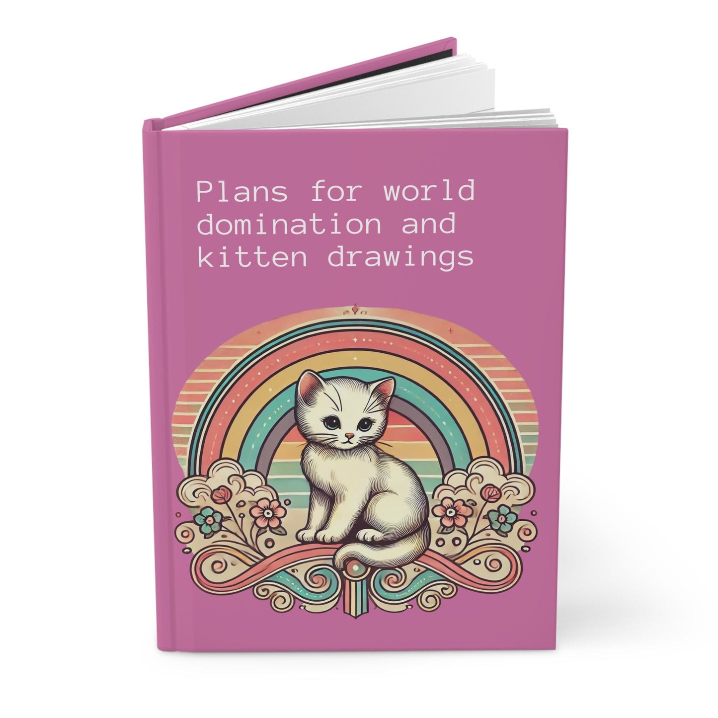 Cat Journal Hardcover - Funny Domination Vintage Design Matte Journal - Humorous Notebook, Book Lovers Gift, Retro Art Diary