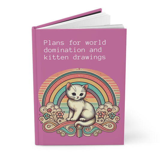 Cat Journal Hardcover - Funny Domination Vintage Design Matte Journal - Humorous Notebook, Book Lovers Gift, Retro Art Diary