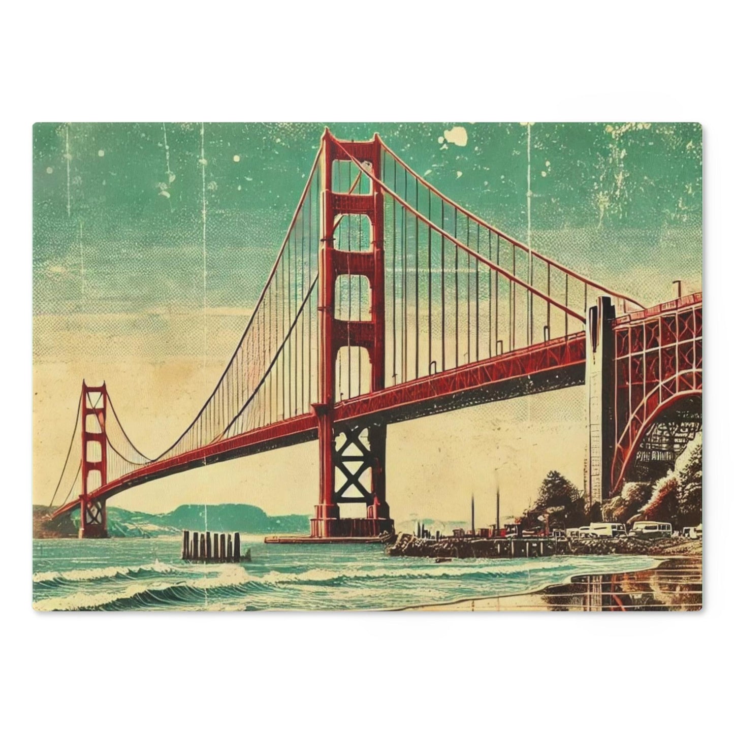 Cutting Board, San Francisco Golden Gate Bridge Design, Kitchen Home Decor, Unique Housewarming Gift, Foodie Chef Gift, California Souvenir