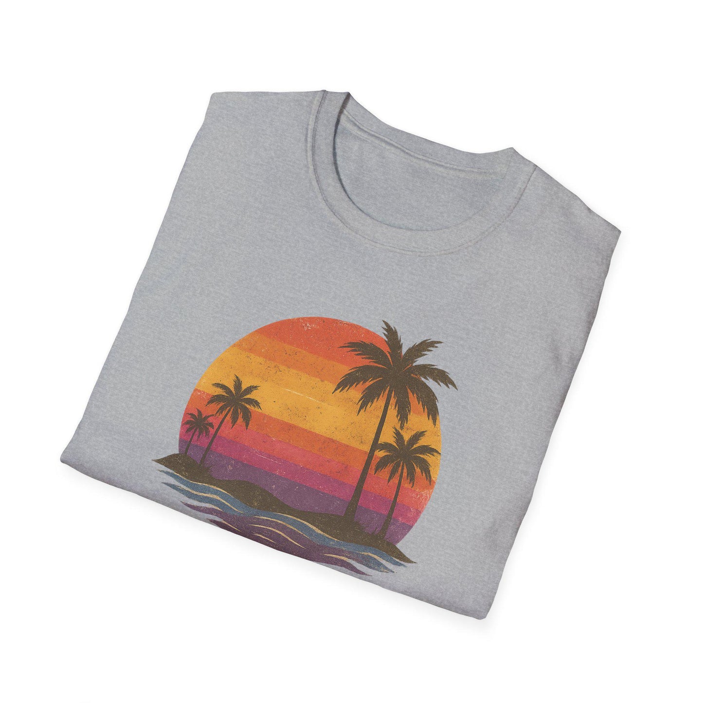 Gulf of America Retro Unisex Softstyle T-Shirt, Beach Sunset Shirt, Summer Vacation Apparel, Tropical Graphic Tee, Great Again Casual Wear