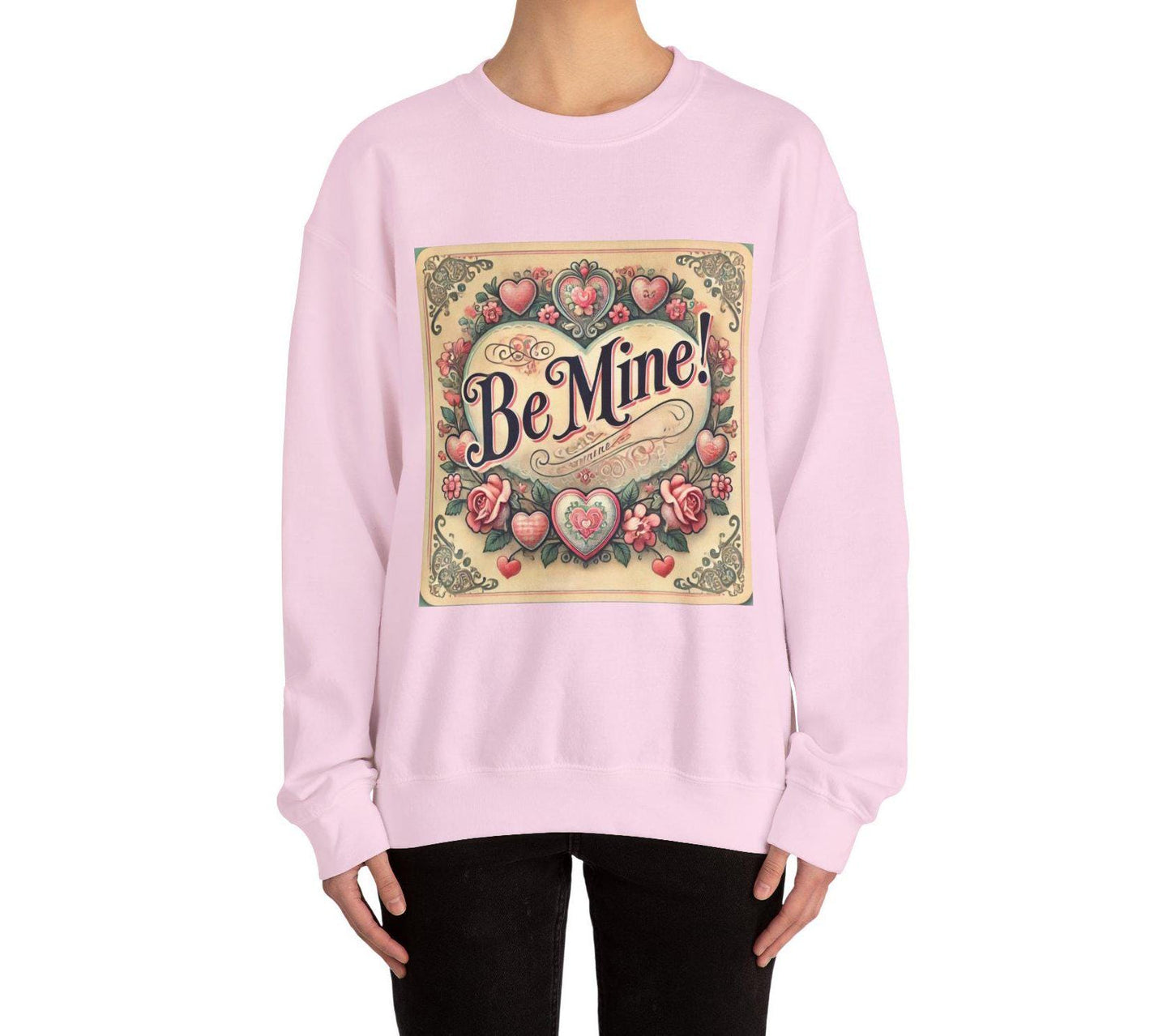 Cute Valentine's Day Unisex Heavy Blend™ Sweatshirt, Be Mine, Sweetheart Gift, Romantic Gift for Wife or Girlfriend, Valentines Day Gift