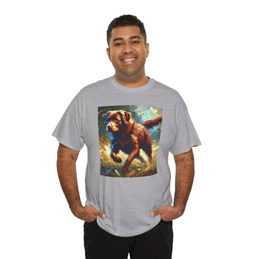 Dog Tee, Labrador Retriever Impressionist Design, Unisex LGBT Dog Lover Gift, Gay Graphic Top, Unisex Heavy Cotton T-shirt, 7 Colors 8 Sizes