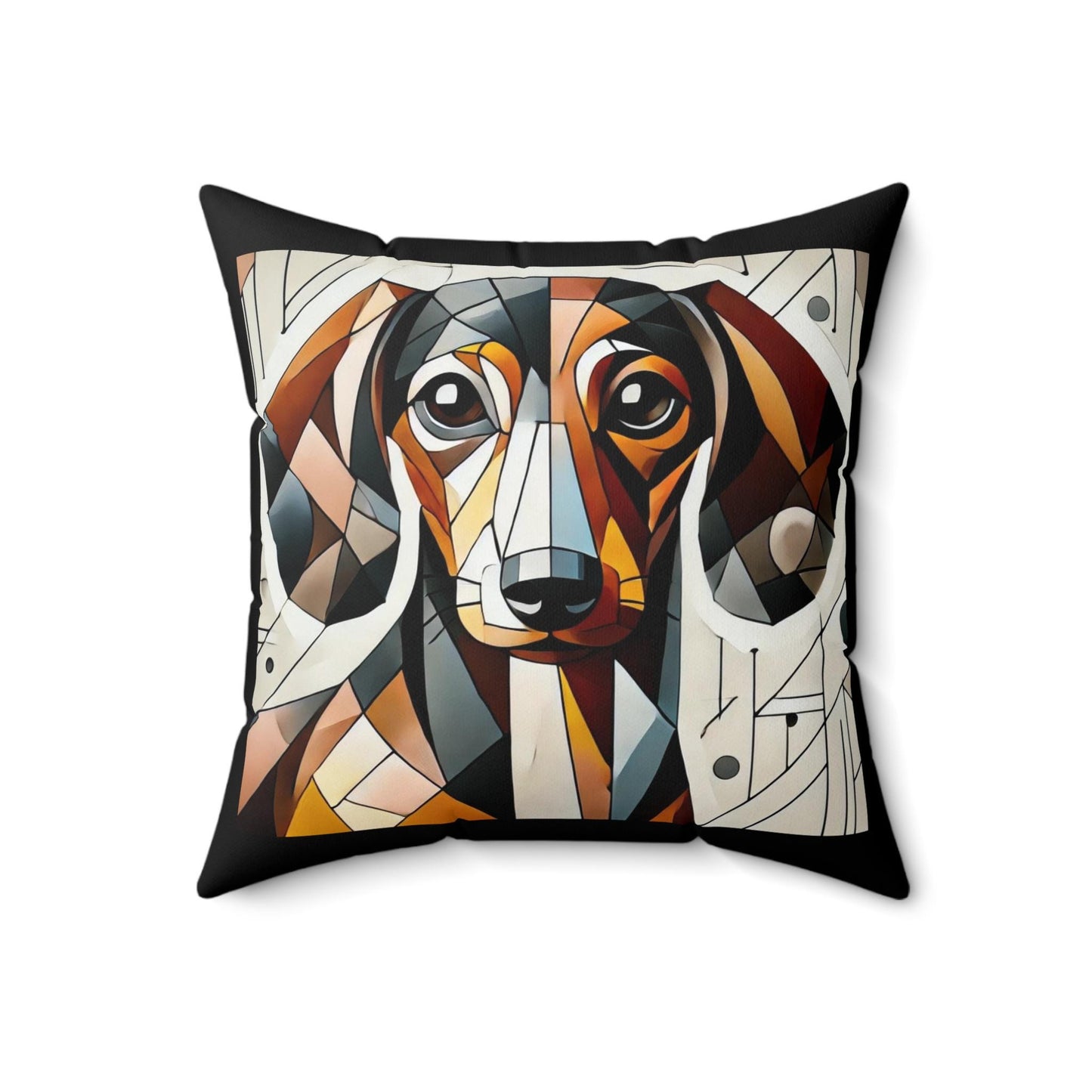 Pillow Dachshund Original Modern Cubist Design, LGBT Housewarming, Soft Throw Pillow, Chic Home Decor, Gay Weiner Dog Lover Art Gift