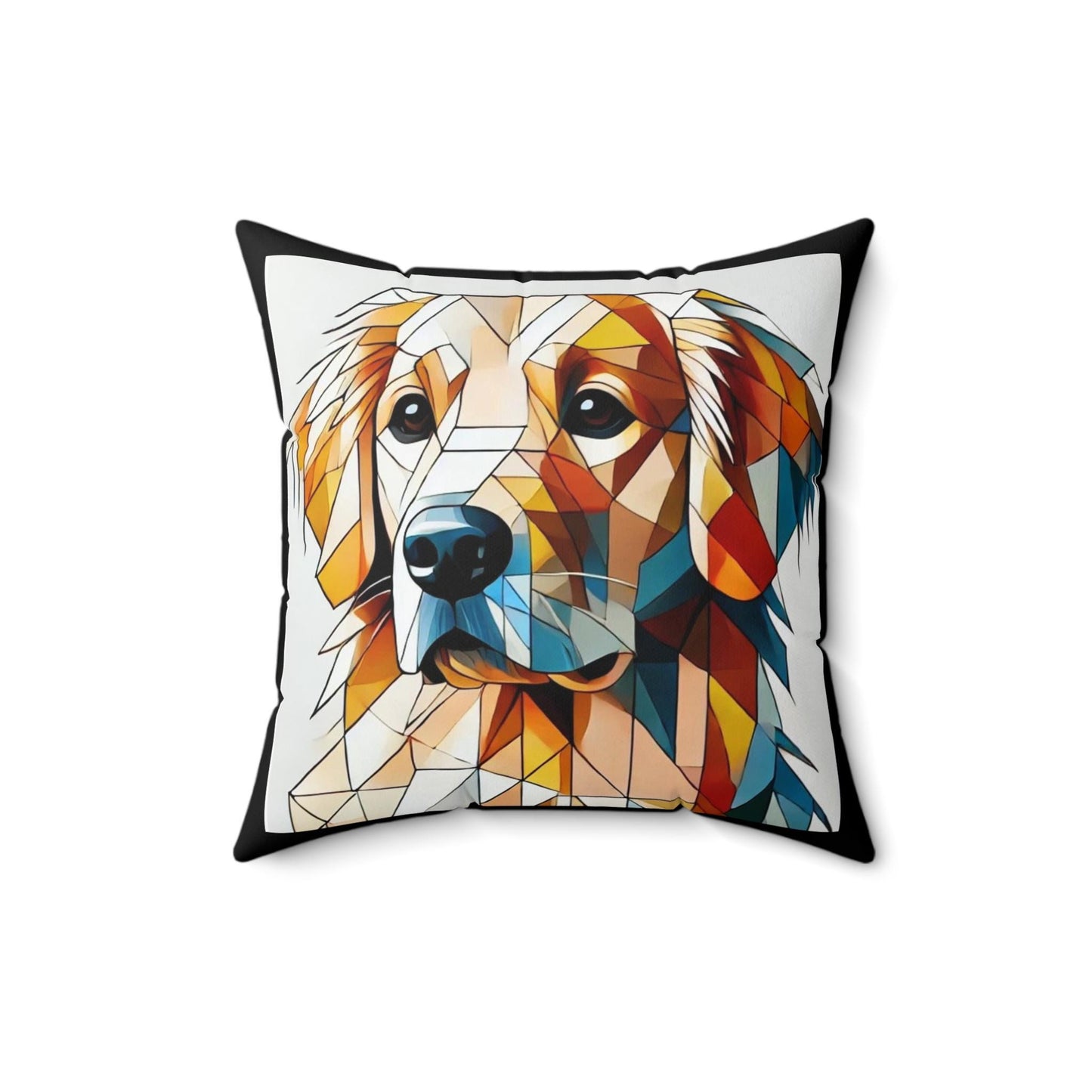Pillow Golden Retriever Modern Cubist Design, LGBT Housewarming, Modern Art, Soft Throw Pillow, Chic Home Decor, Gay Golden Dog Lover Gift