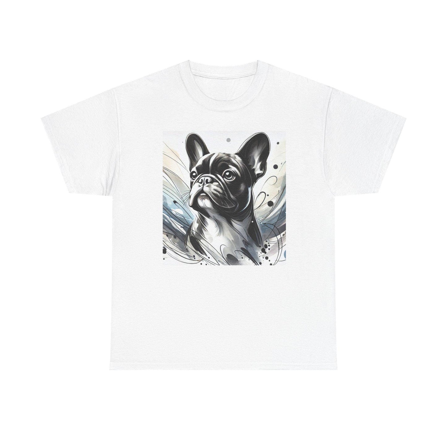 Dog Tee, French Bulldog Watercolor Design, Unisex LGBT Frenchie Dog Lover Gift, Gay Graphic Top, Unisex Heavy Cotton T-shirt, 7 Colors