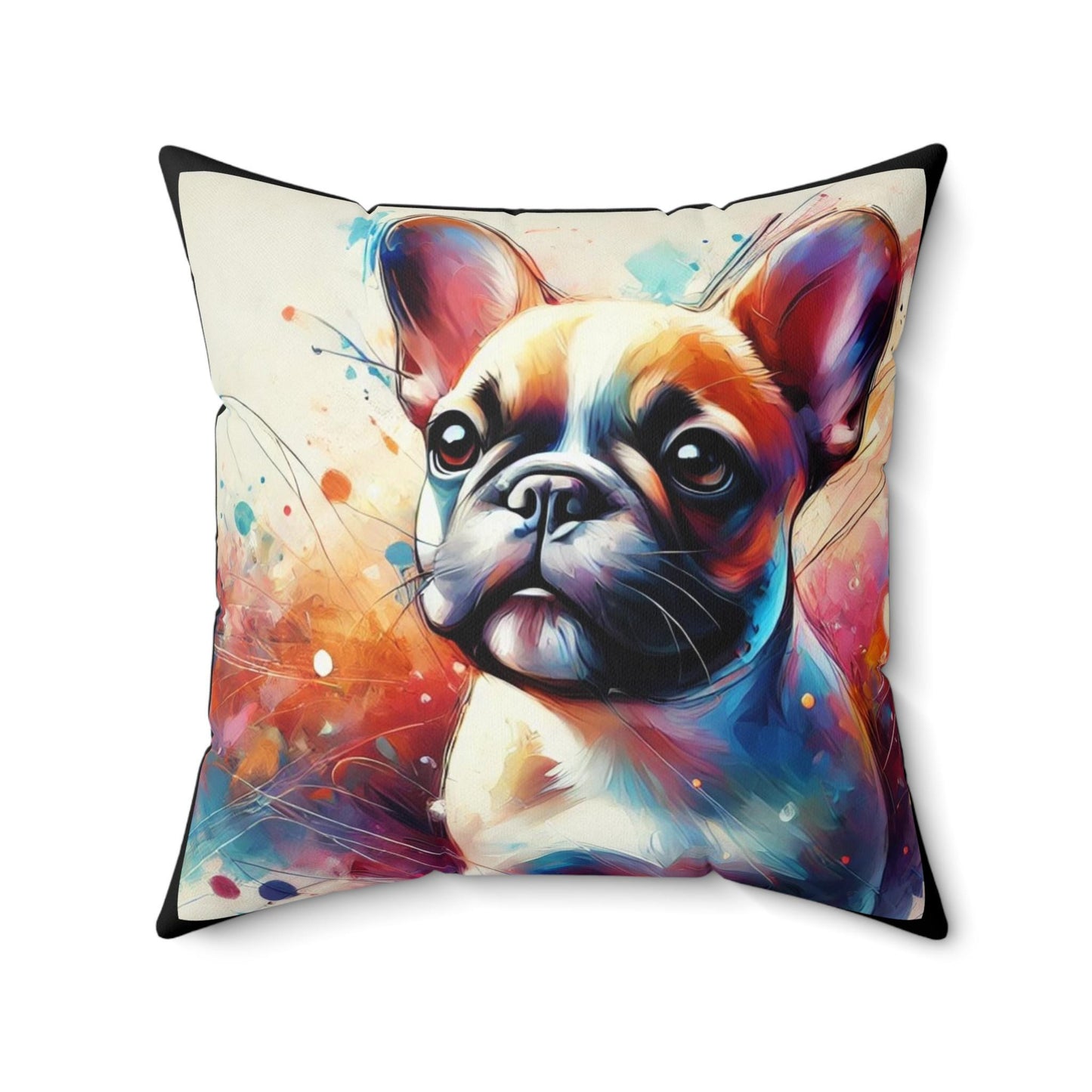 Pillow French Bulldog Watercolor Design, Unique Housewarming Gift, Modern Art Charm, Soft Throw Pillow, Chic Home Decor, Frenchie Lover Gift