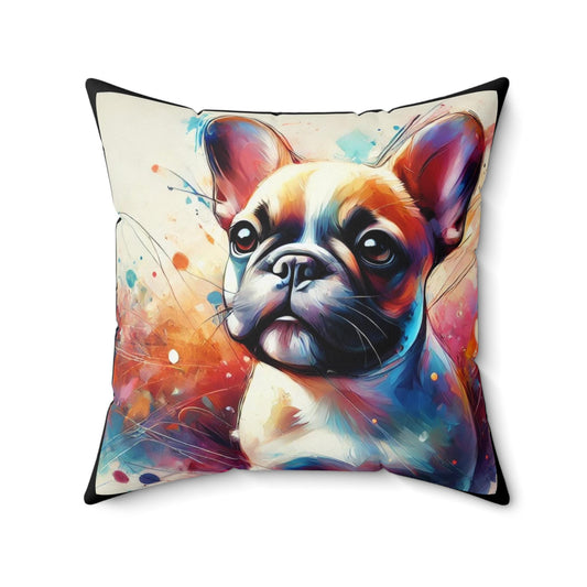 Pillow French Bulldog Watercolor Design, Unique Housewarming Gift, Modern Art Charm, Soft Throw Pillow, Chic Home Decor, Frenchie Lover Gift