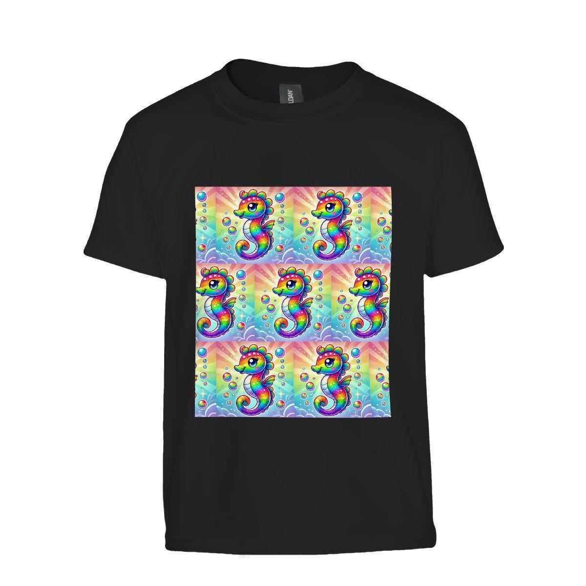 Kids Tee, Fun Seahorse Youth T-Shirt, Unique Birthday Gift, Under The Sea Vacation Wear, Original Art Tee, Kid's Fashion, Back To School