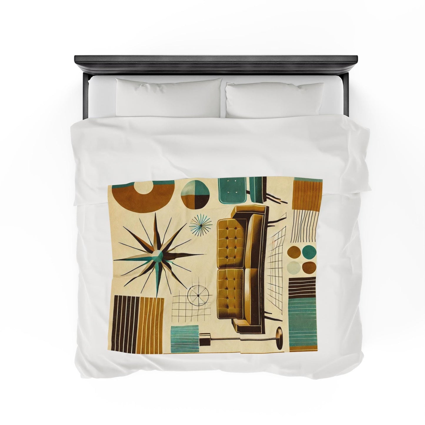 Plush Blanket, Mid-Century Modern Design, Soft Fleece Throw, Housewarming Gift, Chic Home Decor, Bauhaus Theme, Warm Bedding