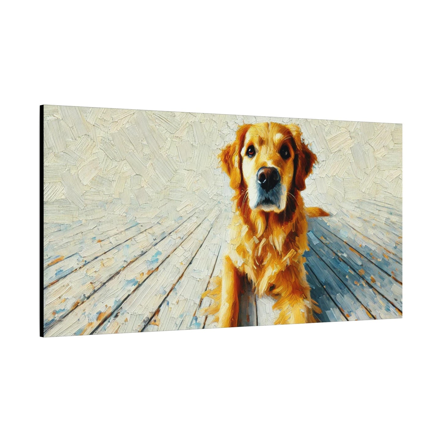 Canvas Print, Modern Impressionist Golden Retriever Portrait, Housewarming Gift, Dog Lover Home Decor, Original Stretched Wall Art, 7 Sizes