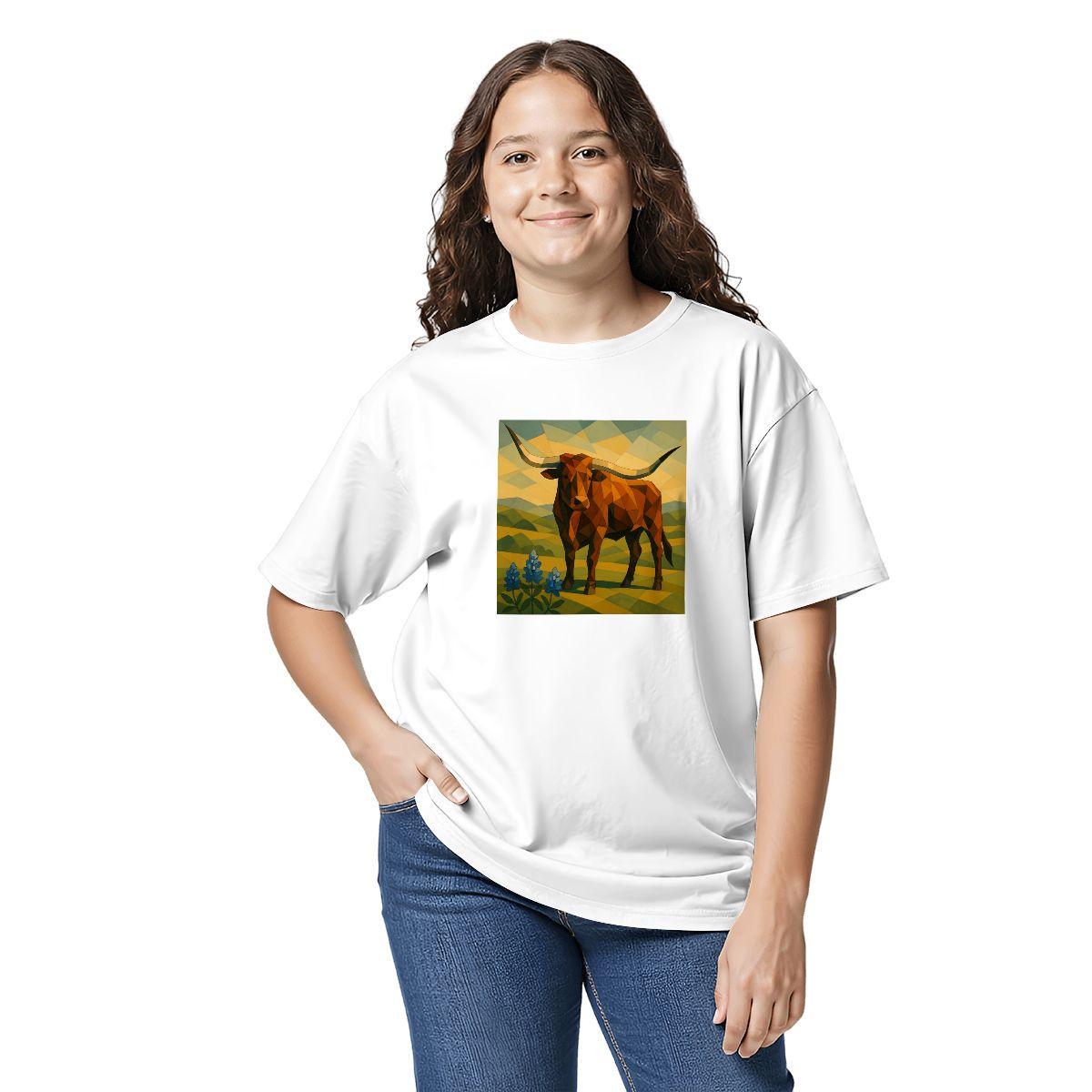 Kids Tee, Fun Texas Longhorn Youth T-Shirt, Unique Birthday Gift, Casual Vacation Wear, Original Art Tee, Kid's Fashion, Back To School