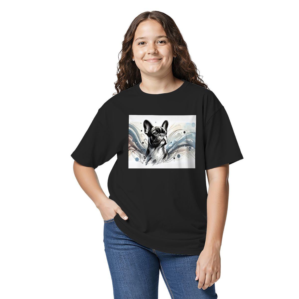 Kids Tee, Fun French Bulldog Youth T-Shirt, Unique Birthday Gift, Casual Vacation Wear, Original Art, Kid's Fashion Design, Back To School