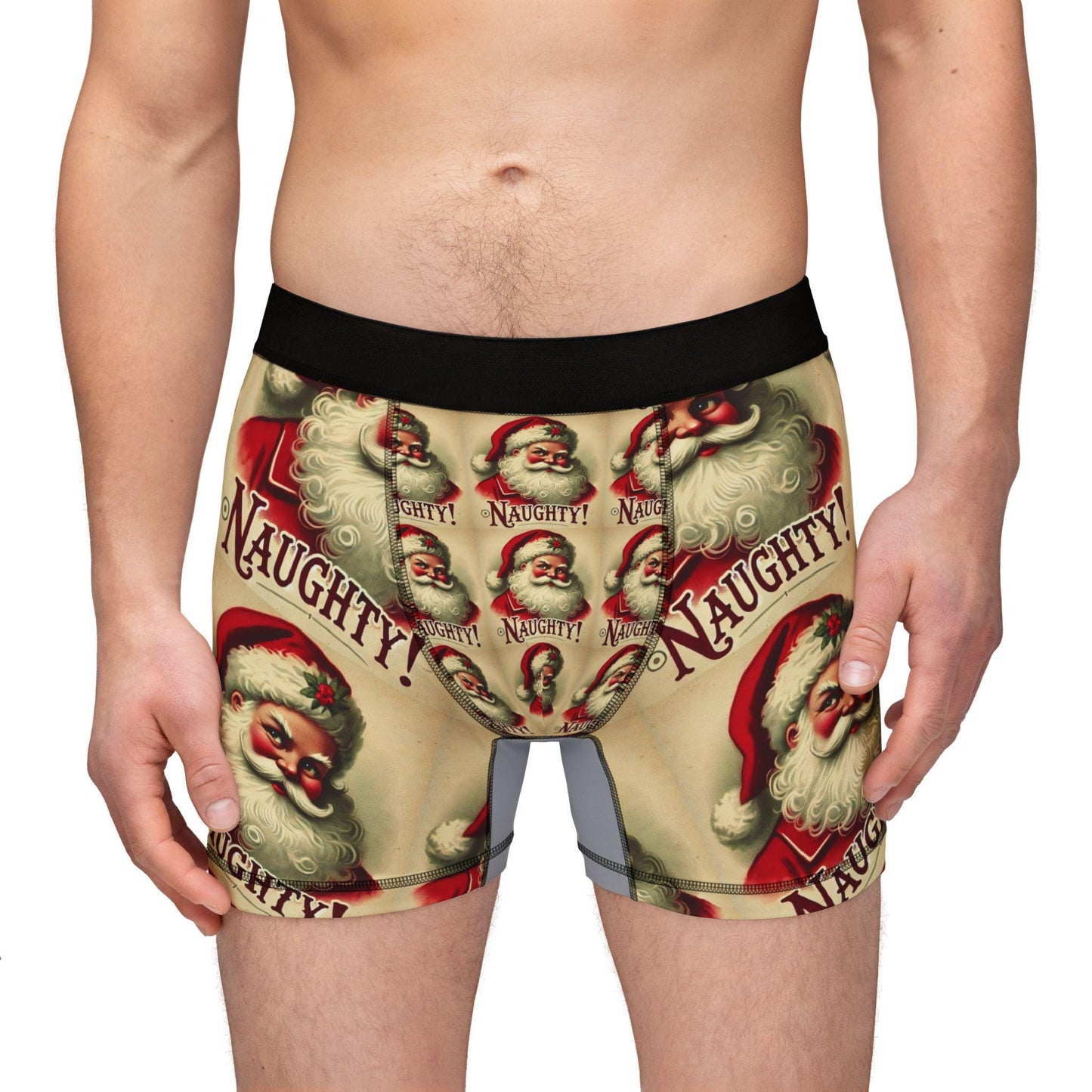 Men's Naughty Boxers, Funny Christmas Gift for Husband or Boyfriend