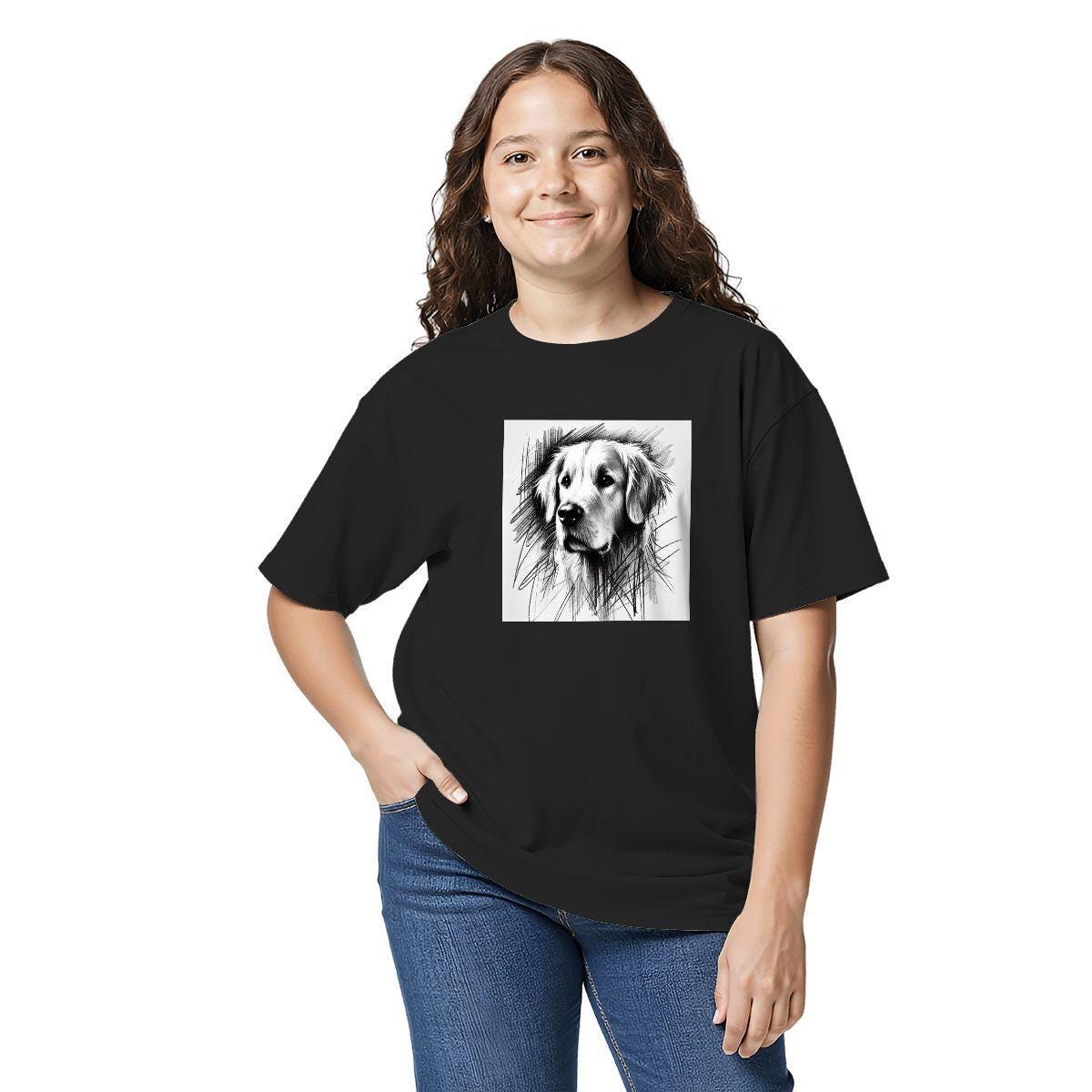 Kids Tee, Fun Golden Retriever Youth T-Shirt, Unique Birthday Gift, Casual Vacation Wear, Original Art Tee, Kid's Fashion, Back To School