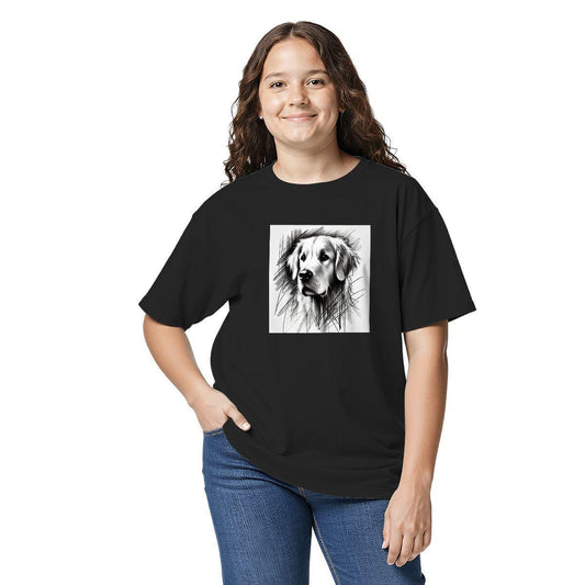 Kids Tee, Fun Golden Retriever Youth T-Shirt, Unique Birthday Gift, Casual Vacation Wear, Original Art Tee, Kid's Fashion, Back To School