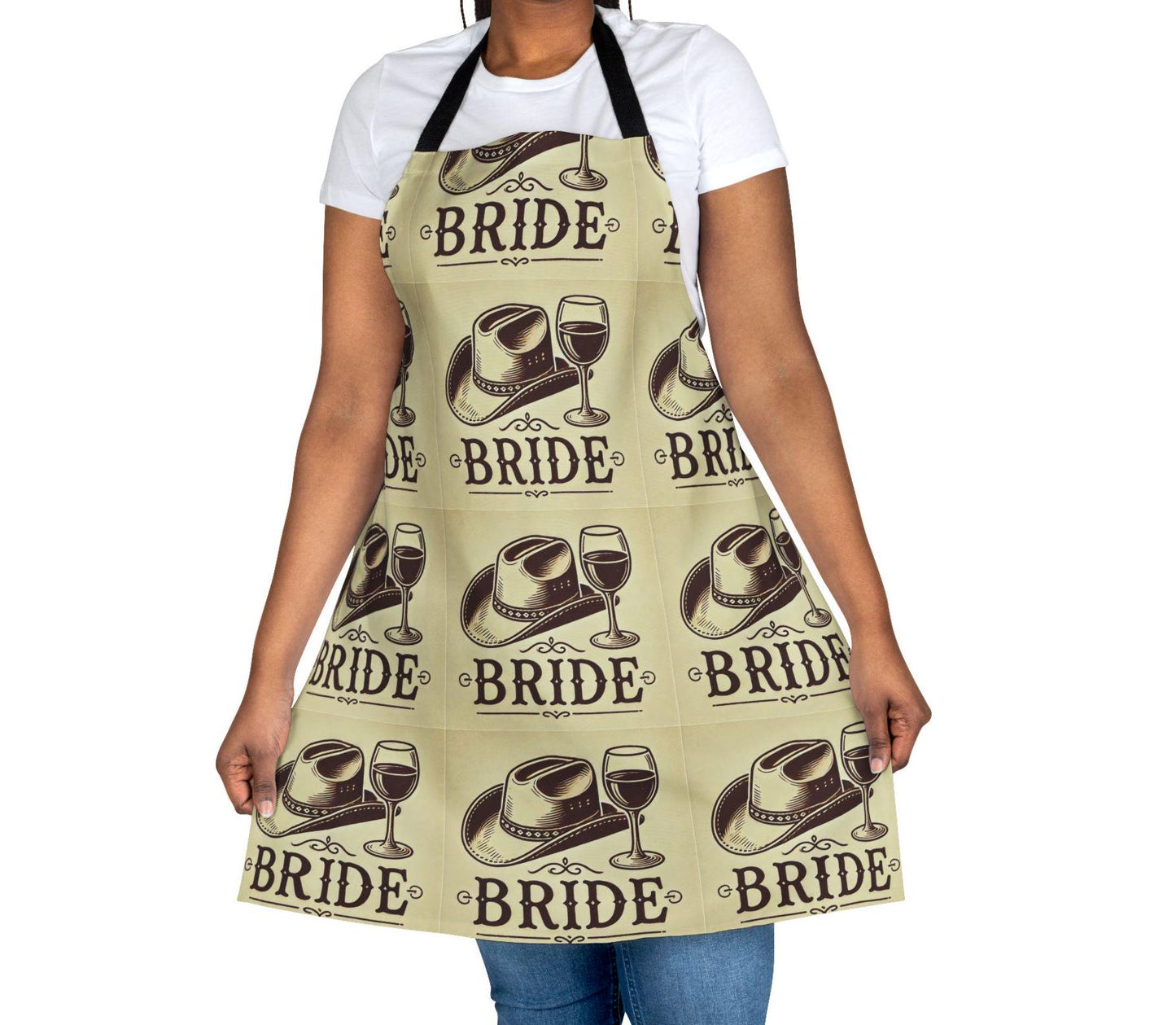 Bride Gift Apron, 5-Color Straps to Choose From, Wedding Gifts, Kiss the Cook, Newlyweds