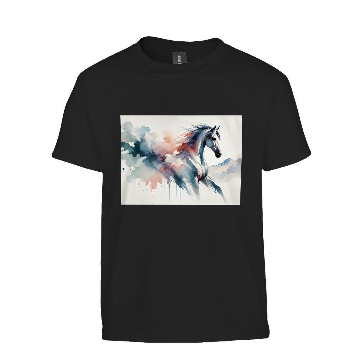 Kids Tee, Fun Horse Youth T-Shirt, Unique Birthday Gift, Casual Vacation Wear, Original Art Tee, Kid's Fashion Design, Back To School