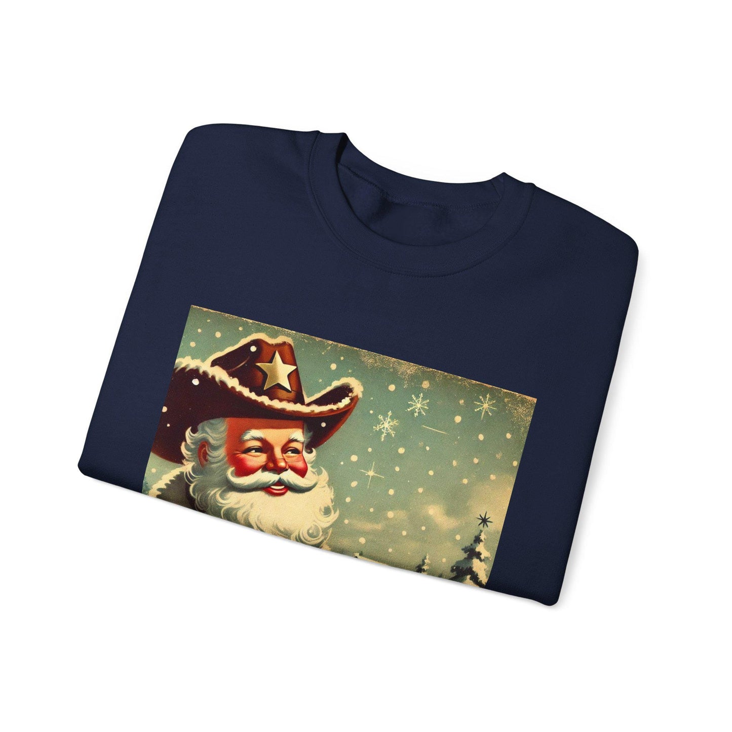 Cowboy Santa Claus Unisex Heavy Blend™ Sweatshirt, Country Christmas, Cute Gift for Wife or Girlfriend