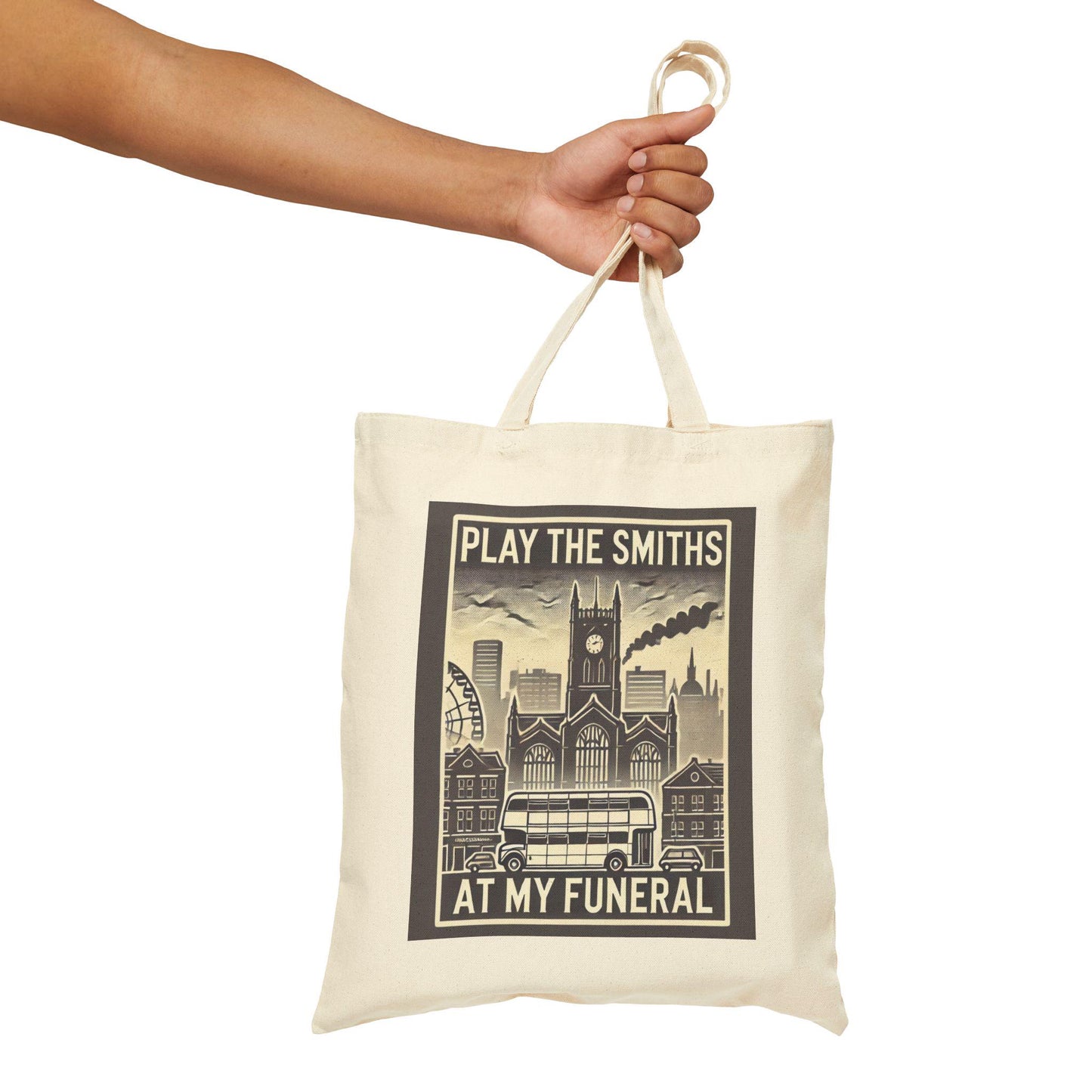 Canvas Tote Bag, The Smiths Funeral Design, LGBT Eco-Friendly Bag, Queer Book Lover Gift, Reusable Shopping Bag, Gay Goth Music Lover Gift