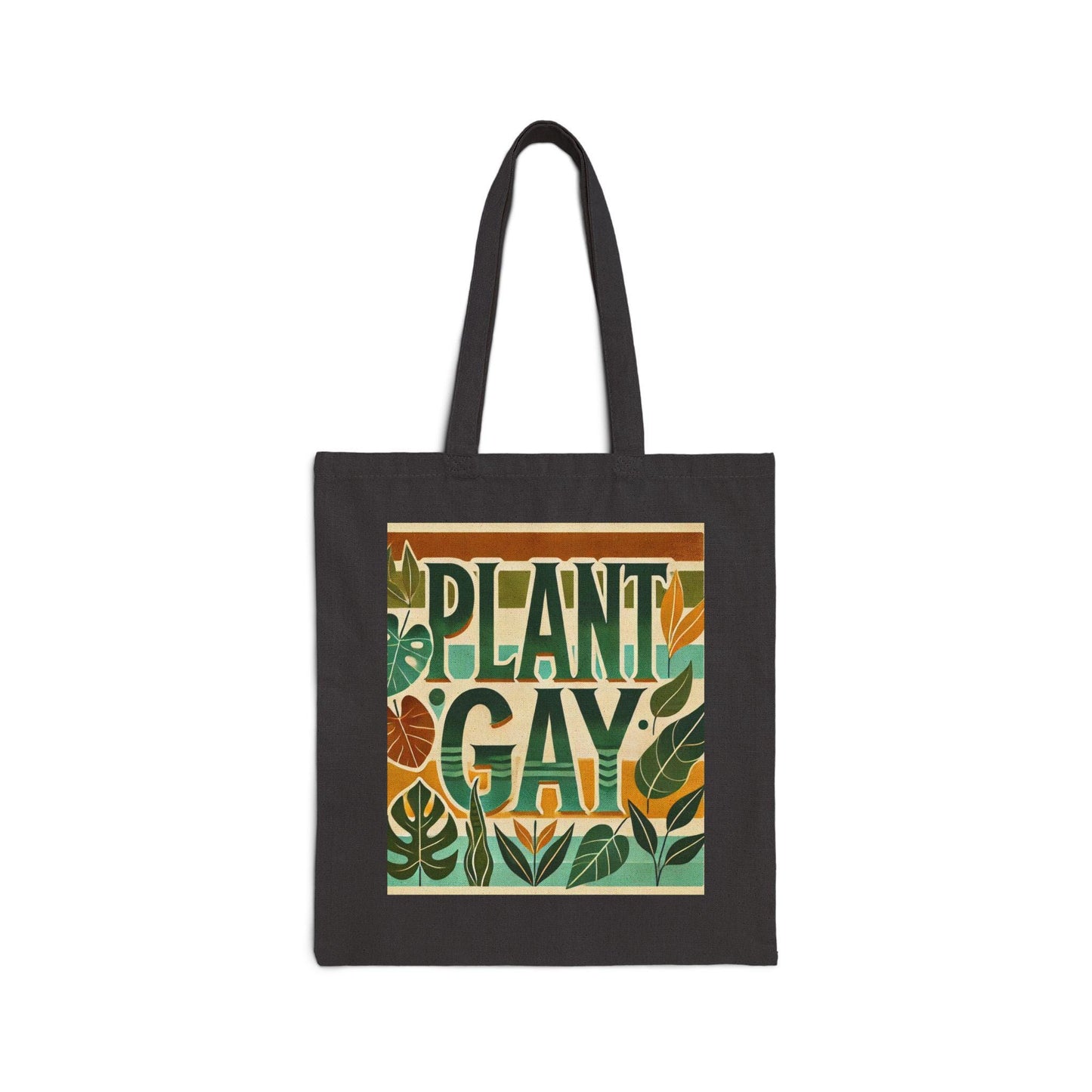 Canvas Tote Bag, Fun Plant Gay Design, LGBT Eco-Friendly Market Bag, Queer Plant Lover Gift, Reusable Grocery Shopping, Gay & Lesbian Gift