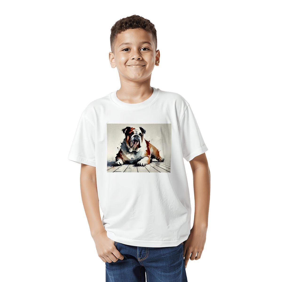 Kids Tee, Fun Youth Bulldog T-Shirt, Unique Birthday Gift, Vacation Wear, Original Art Tee, Kids Fashion, Playful Design, Back To School
