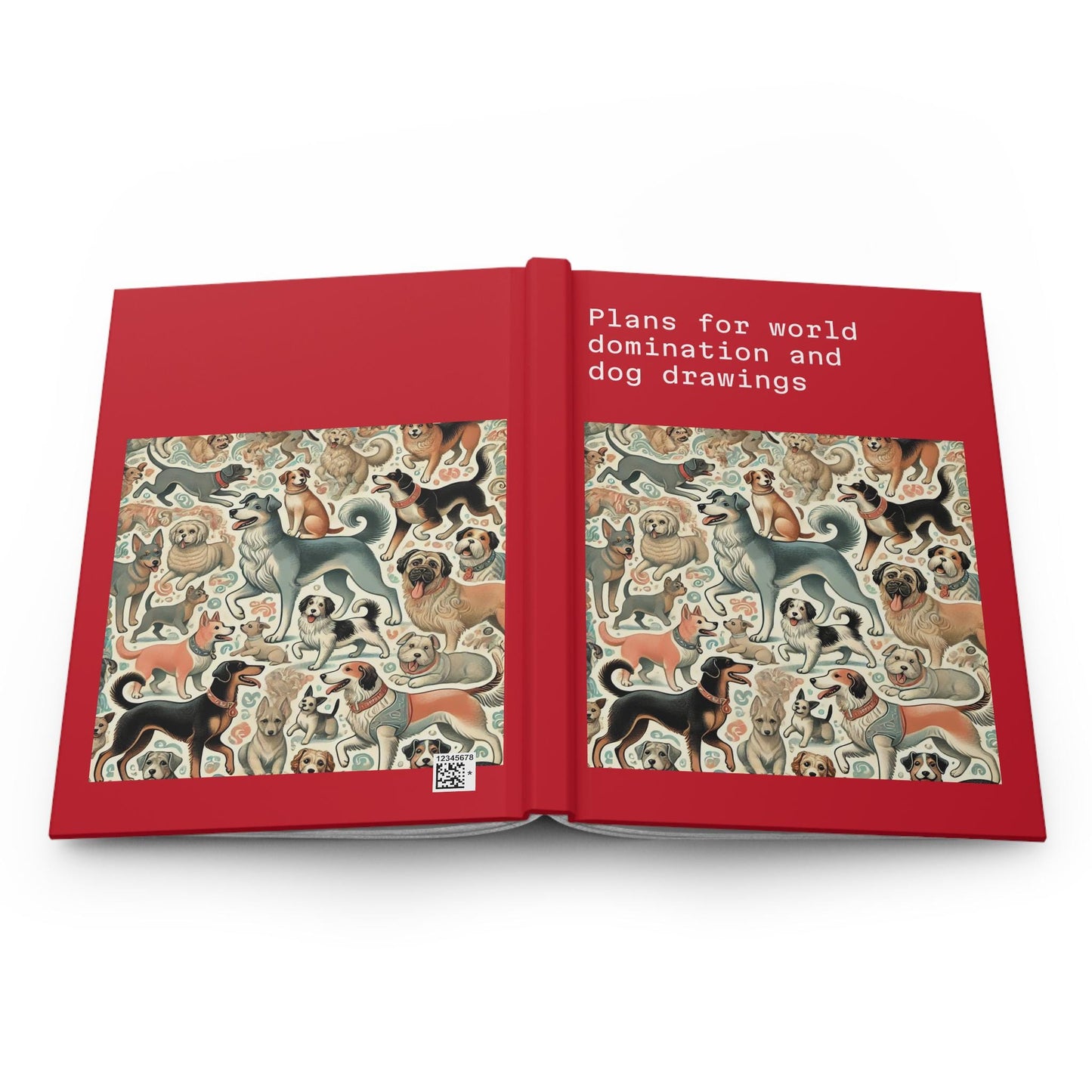 Dog Journal Hardcover - Funny Domination Vintage Design Matte Journal - Humorous Notebook, Book Lovers Gift, Retro Art Diary, Dog Lover Gift